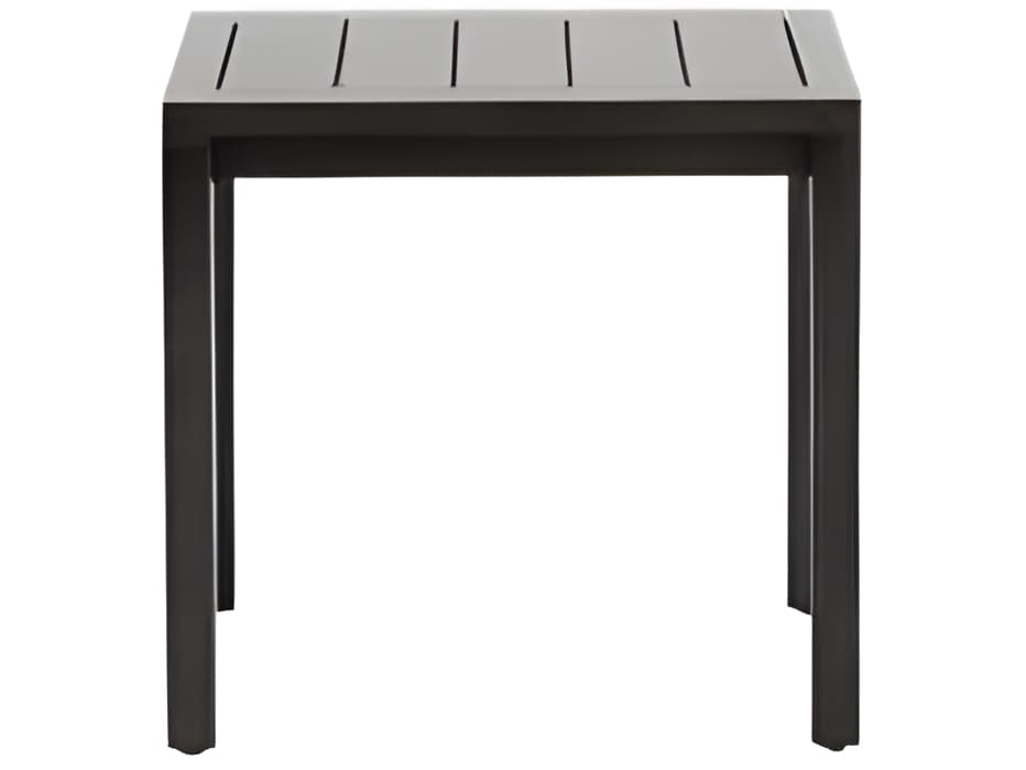 Ratana Lucia Silver Ash Grey Aluminum Square End Table