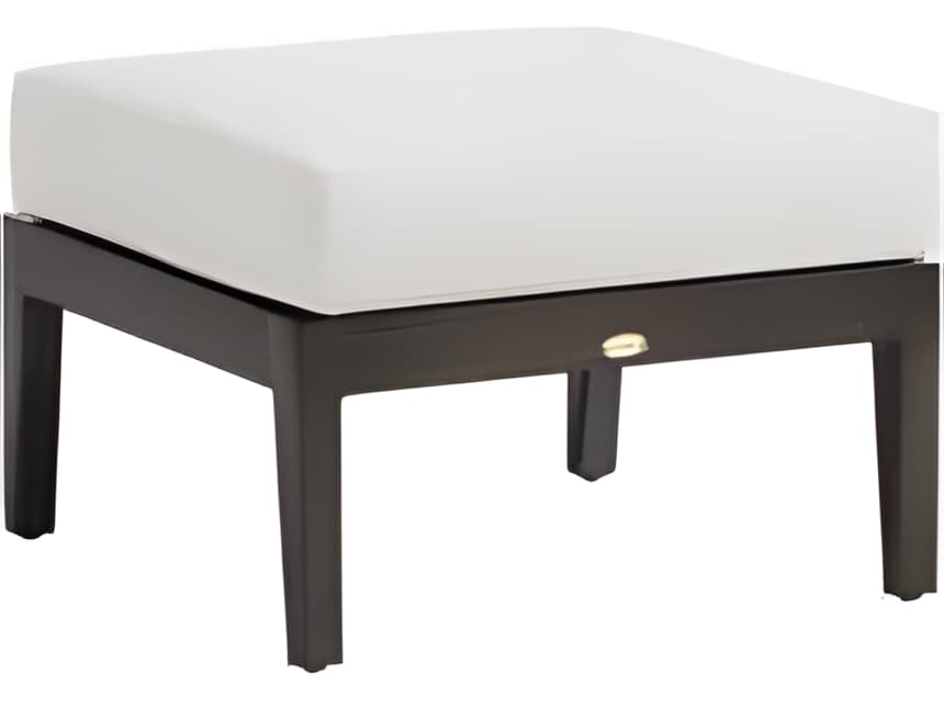 Ratana Lucia Silver Ash Grey Aluminum Cushion Ottoman