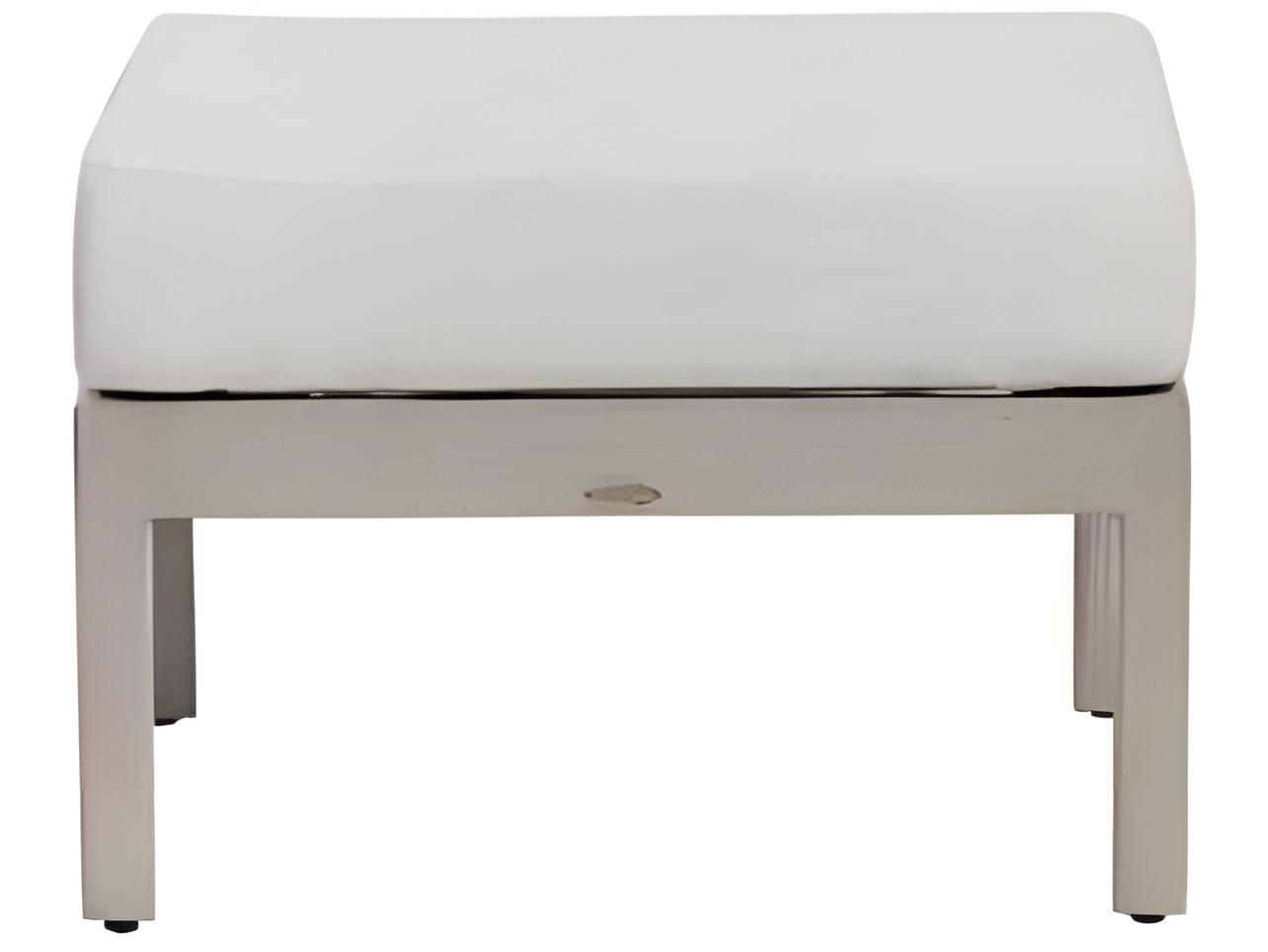Ratana Lucia Silver Pearl Aluminum Cushion Ottoman
