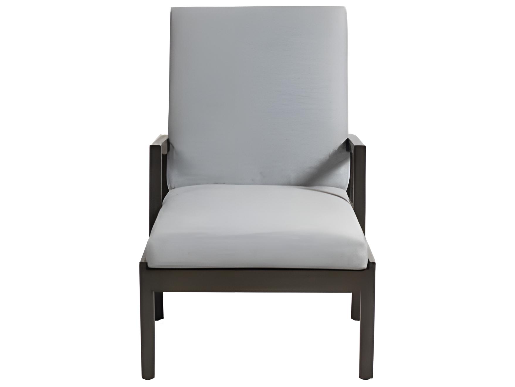 Ratana Lucia Silver Ash Grey Aluminum Cushion Chaise Lounge