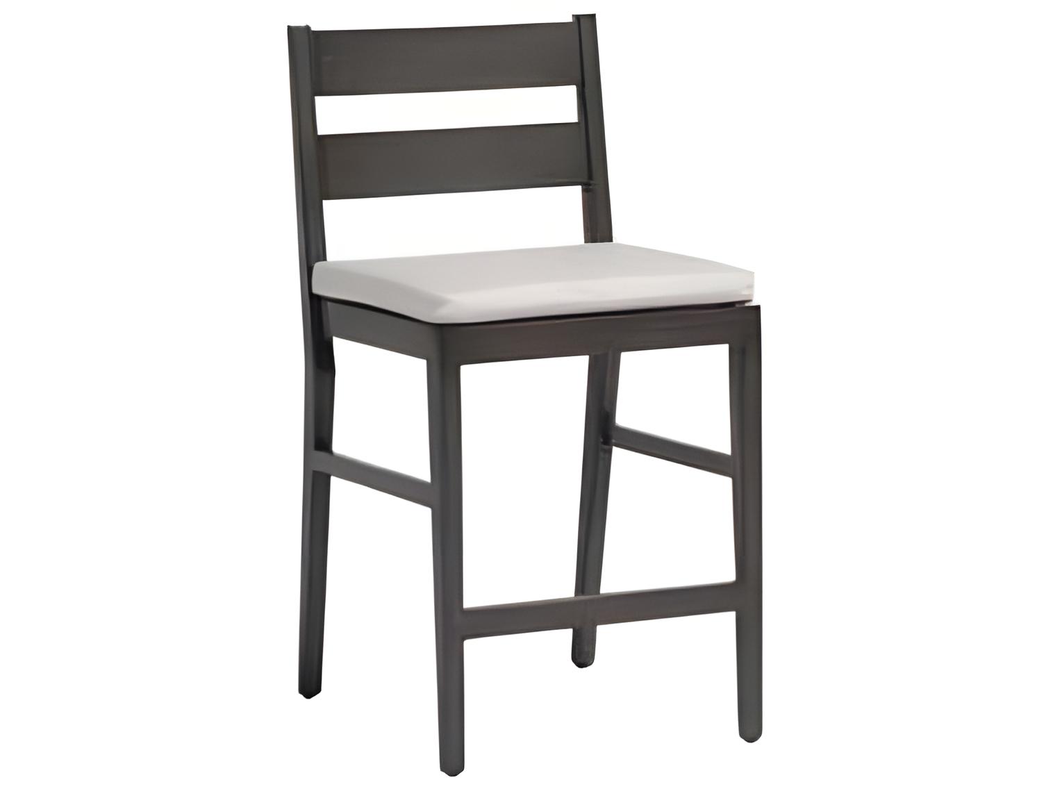 Ratana Lucia Silver Ash Grey Aluminum Cushion Counter Stool