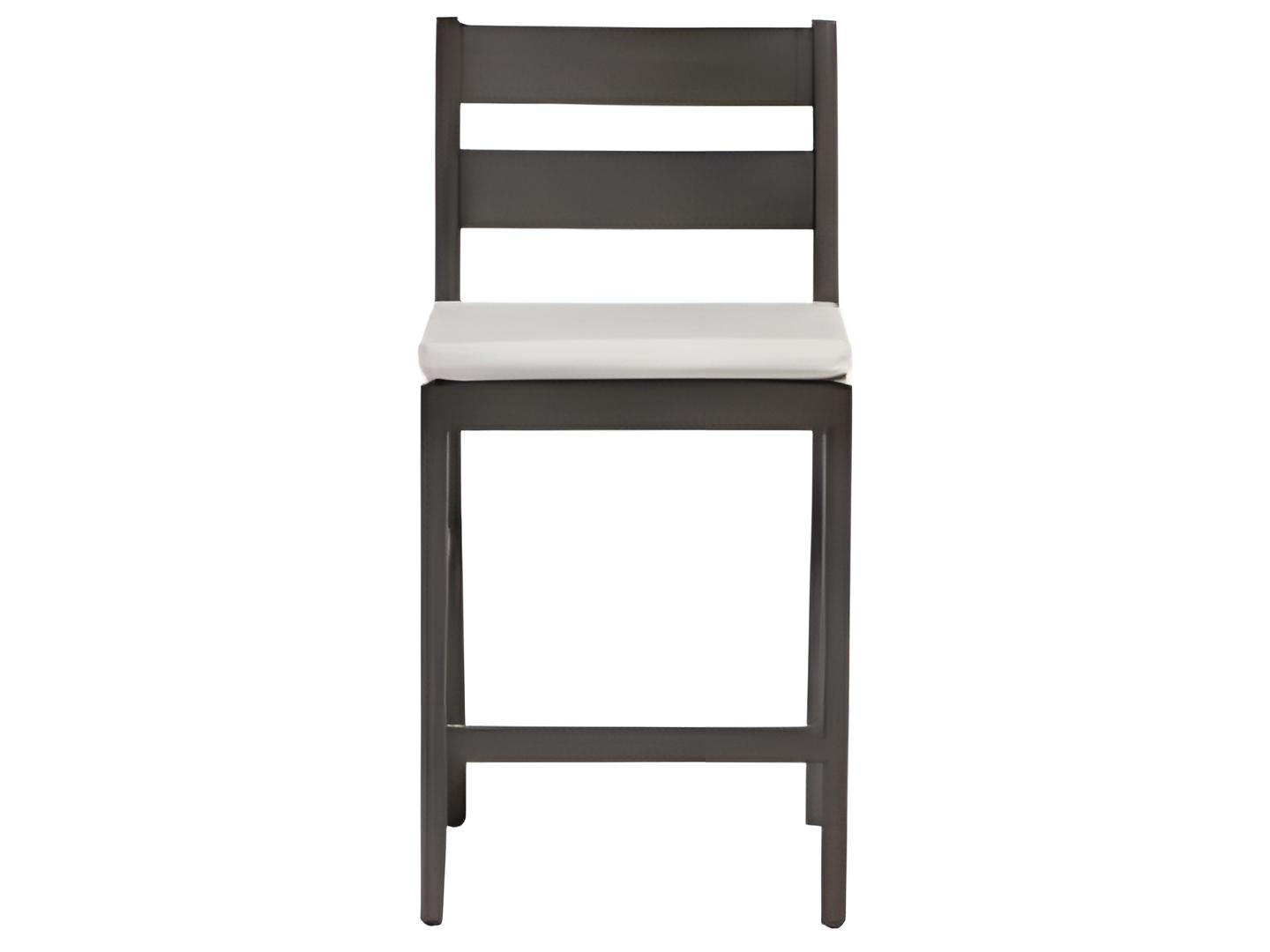 Ratana Lucia Silver Ash Grey Aluminum Cushion Counter Stool