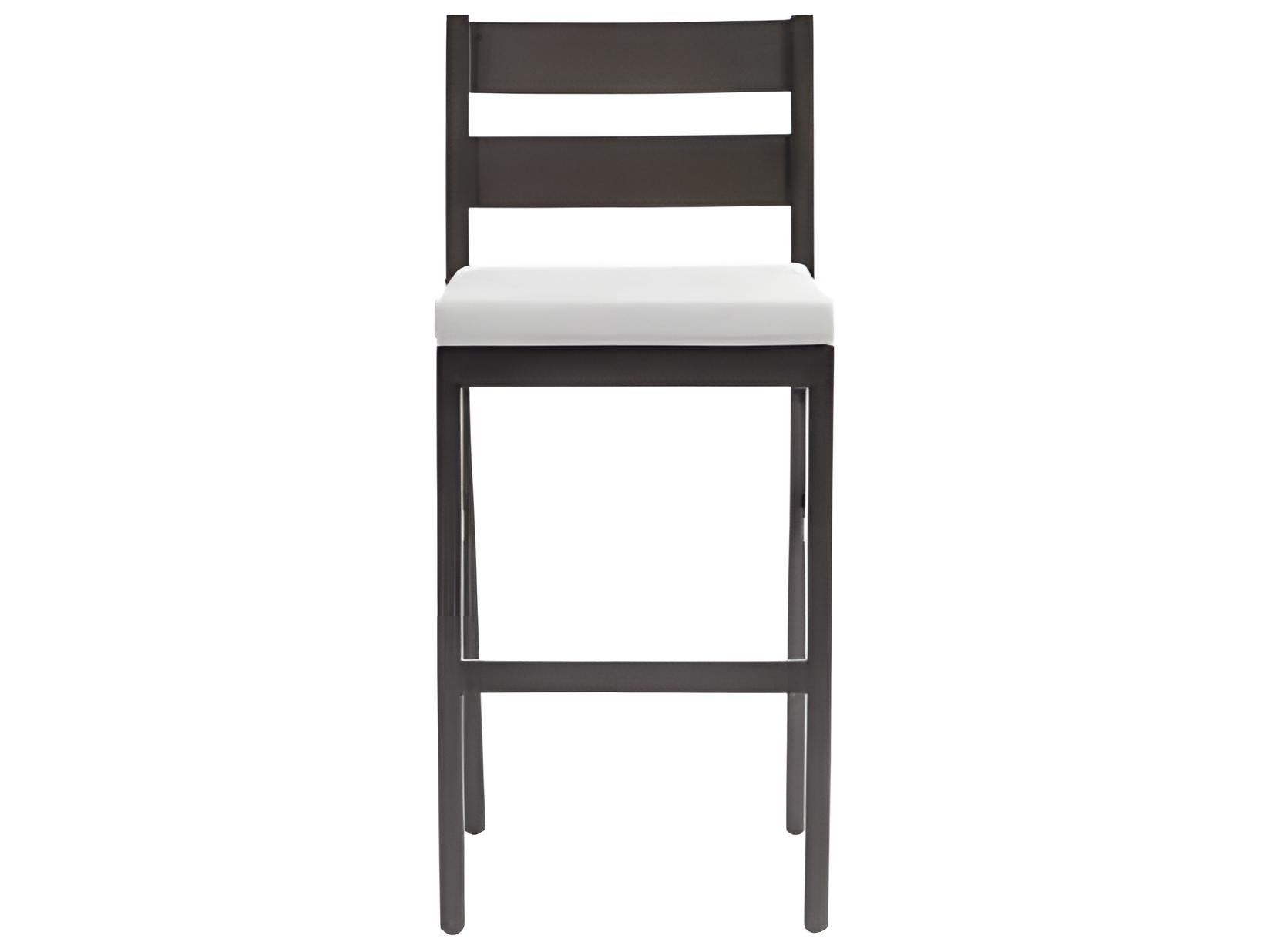 Ratana Lucia Silver Ash Grey Aluminum Cushion Bar Stool