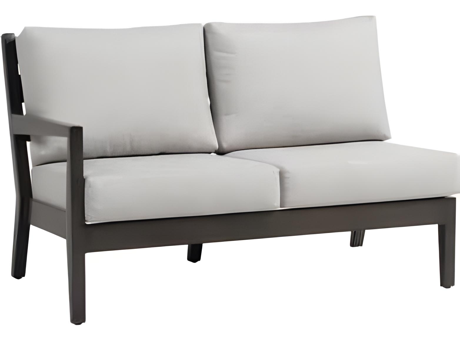 Ratana Lucia Silver Ash Grey Aluminum Cushion Loveseat