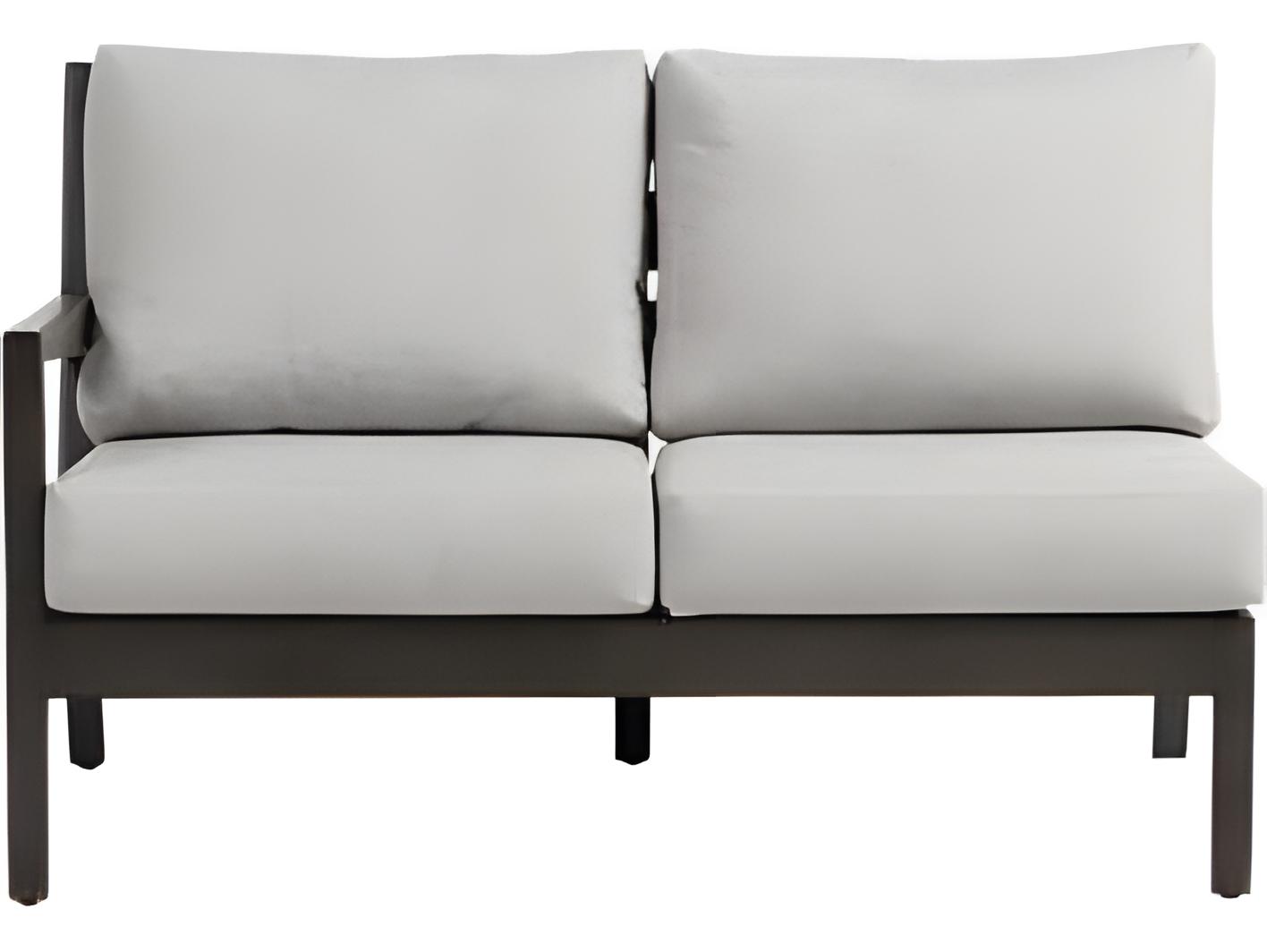 Ratana Lucia Silver Ash Grey Aluminum Cushion Loveseat