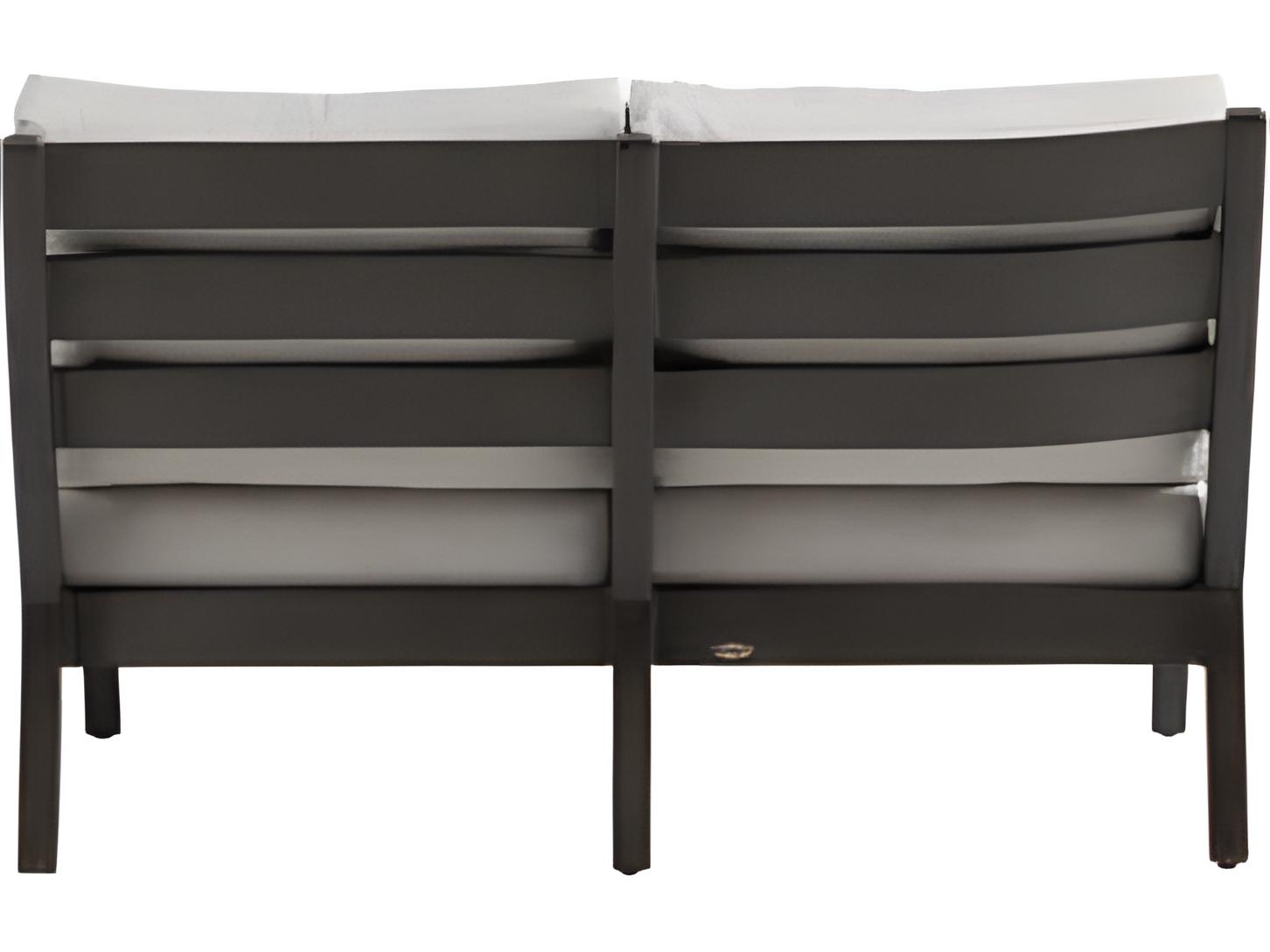 Ratana Lucia Silver Ash Grey Aluminum Cushion Loveseat