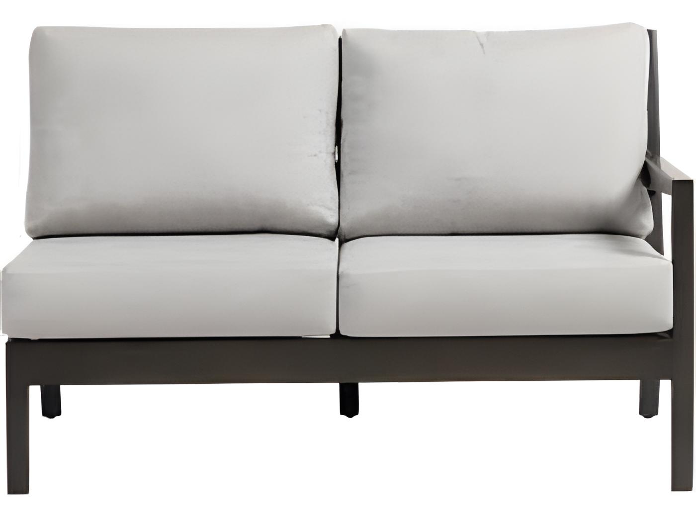 Ratana Lucia Silver Ash Grey Aluminum Cushion Loveseat