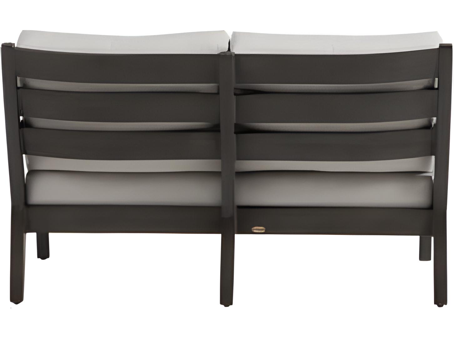 Ratana Lucia Silver Ash Grey Aluminum Cushion Loveseat