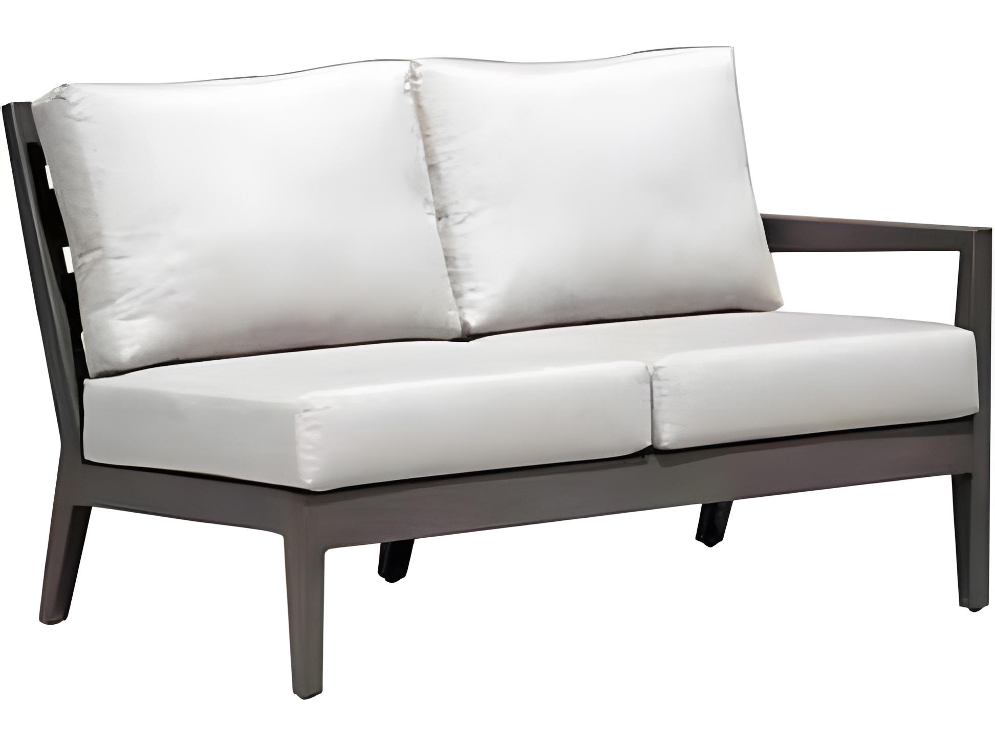 Ratana Lucia Silver Ash Grey Aluminum Cushion Loveseat