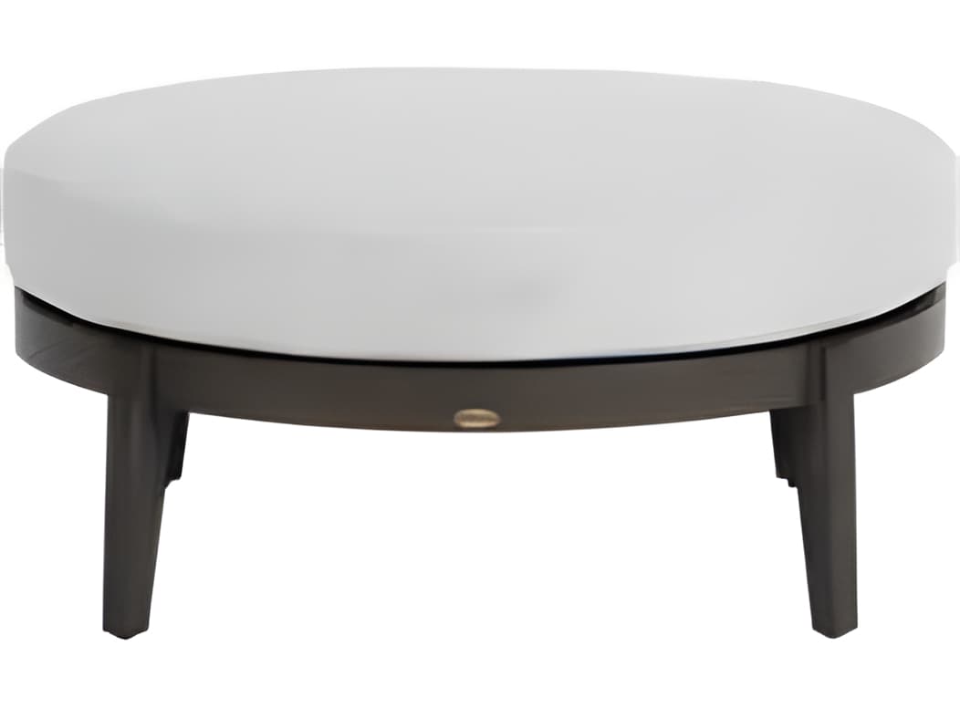 Ratana Lucia Silver Ash Grey Aluminum Cushion Ottoman