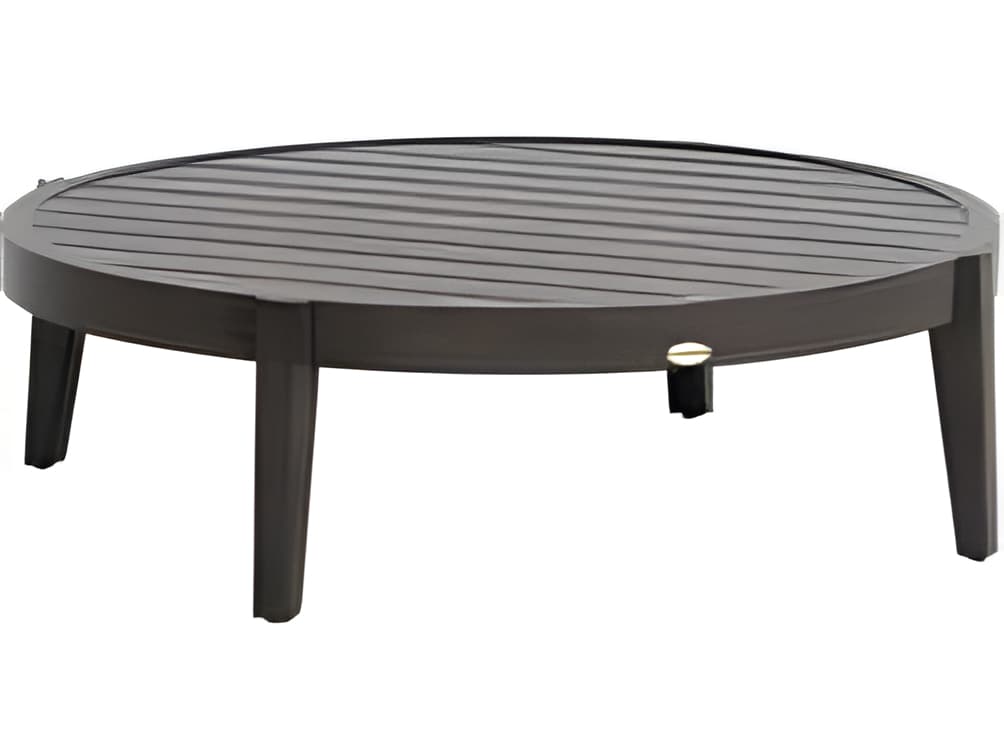 Ratana Lucia Silver Ash Grey Aluminum Round Coffee Table