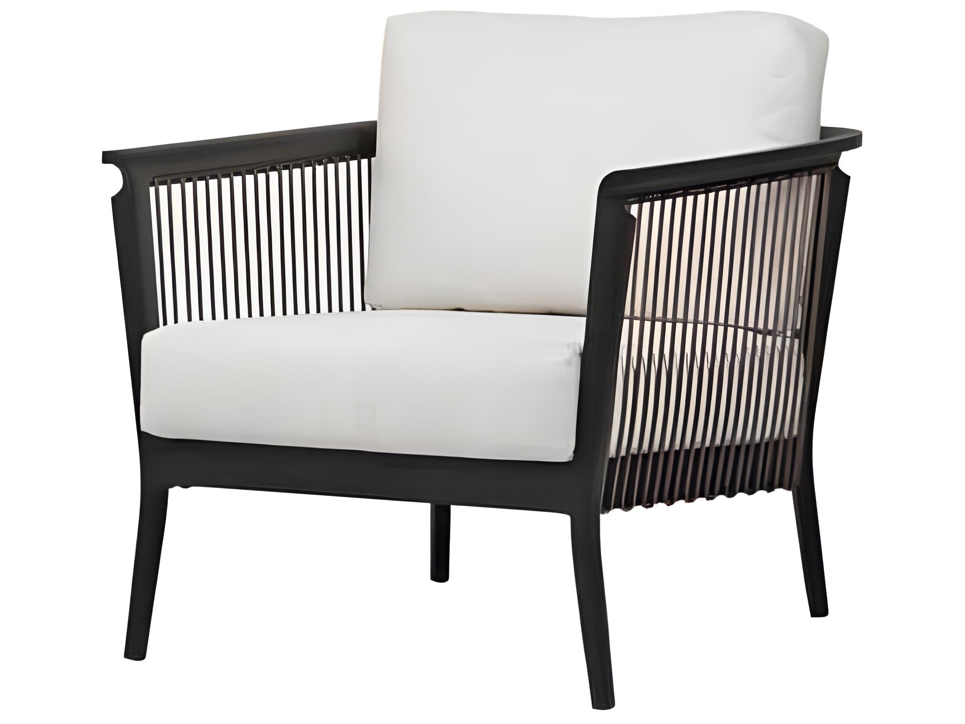 Ratana Copacabana Silver Black Aluminum Cushion Lounge Chair