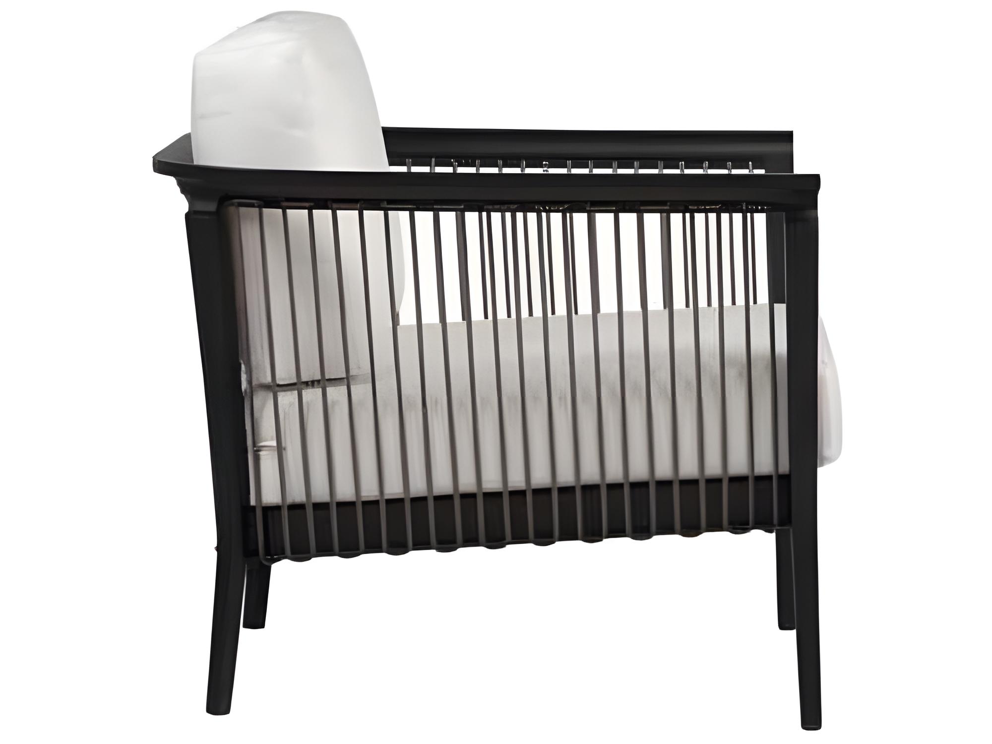 Ratana Copacabana Silver Black Aluminum Cushion Lounge Chair