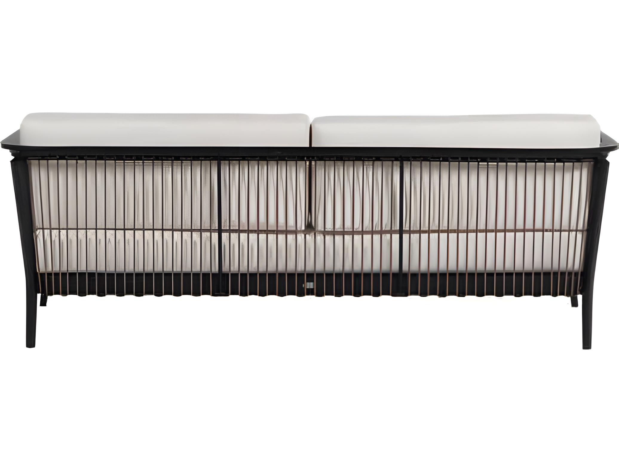 Ratana Copacabana Silver Black Aluminum Cushion Sofa