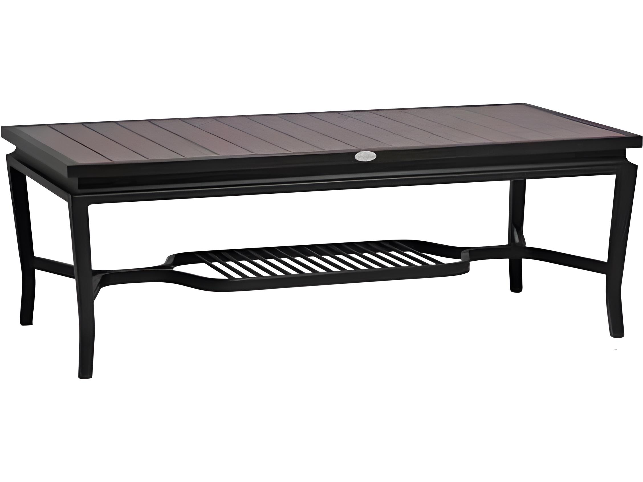 Ratana Copacabana Silver Brown Top & Black Base Aluminum Rectangular Coffee Table