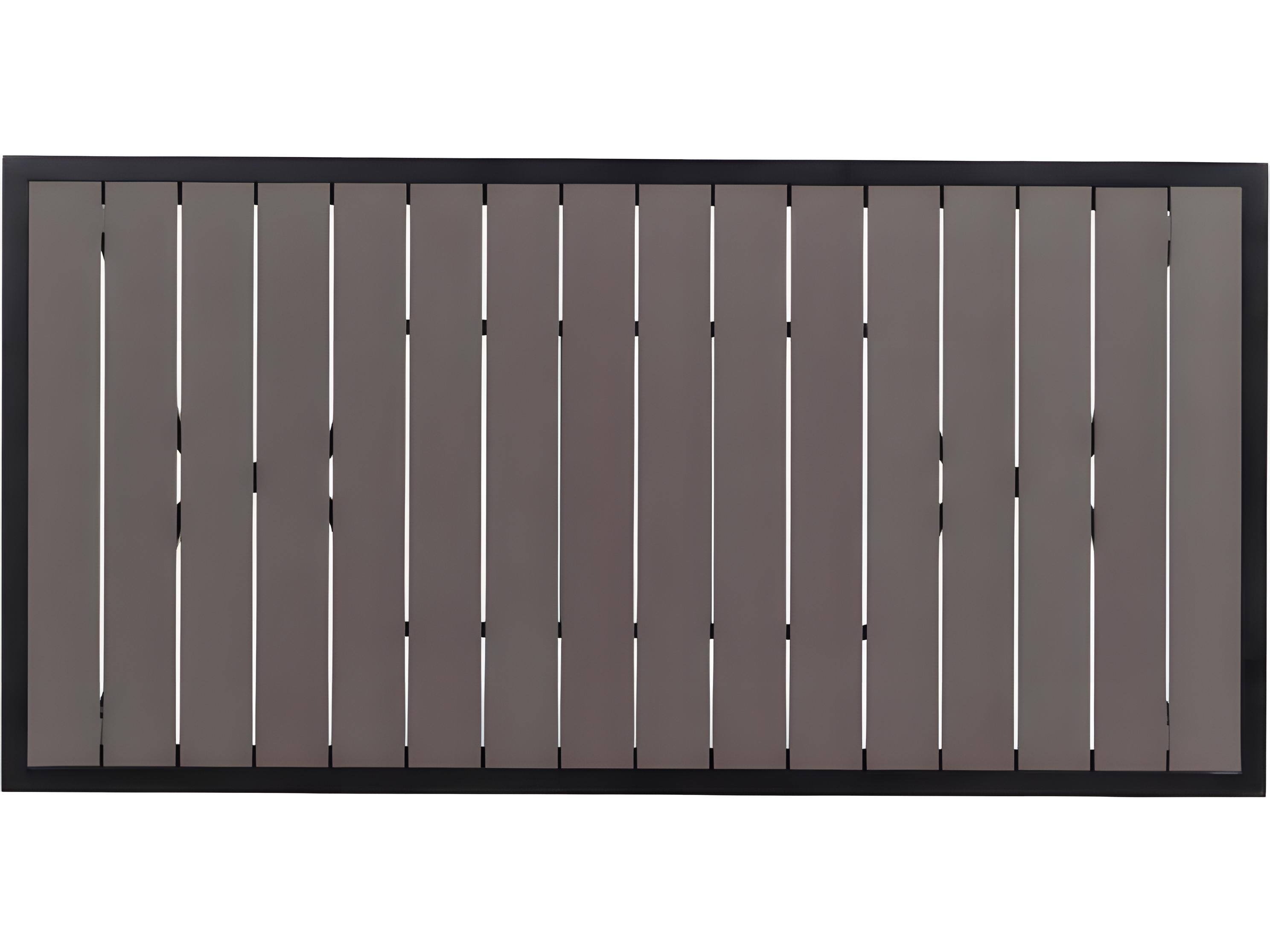 Ratana Copacabana Silver Brown Top & Black Base Aluminum Rectangular Coffee Table