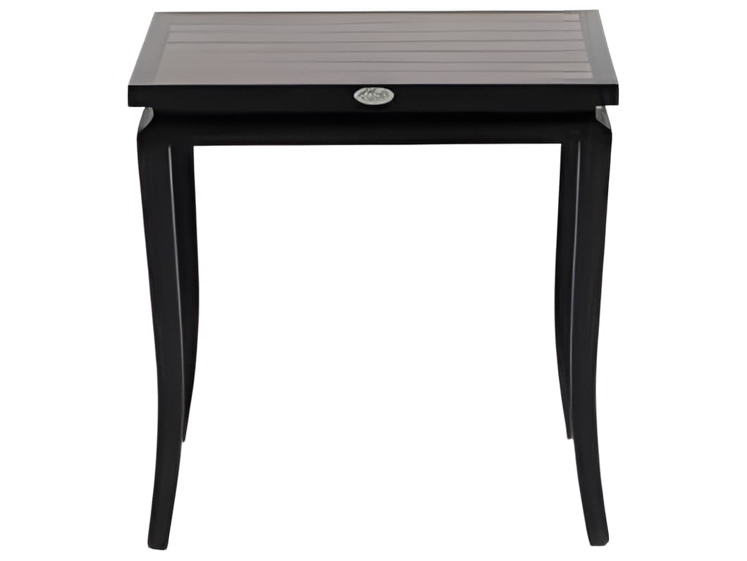 Ratana Copacabana Silver Brown Top & Black Base Aluminum Square End Table