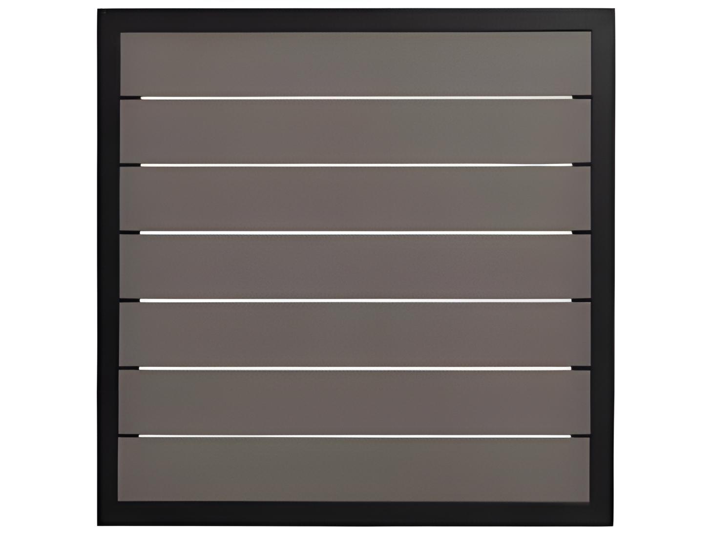 Ratana Copacabana Silver Brown Top & Black Base Aluminum Square End Table