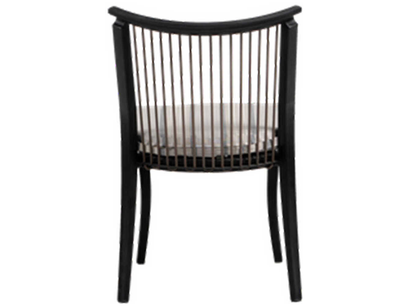 Ratana Copacabana Silver Black Aluminum Cushion Dining Chair