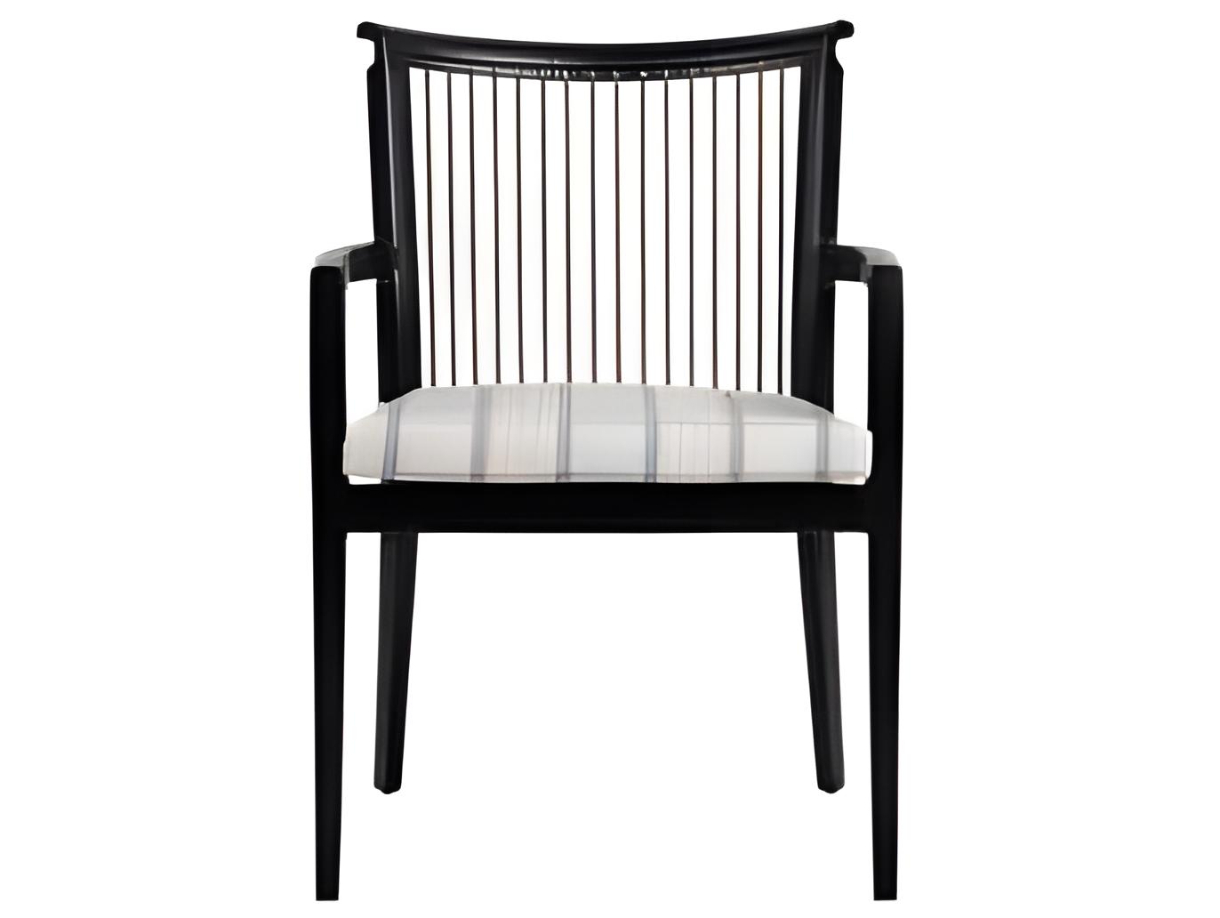 Ratana Copacabana Silver Black Aluminum Cushion Dining Chair