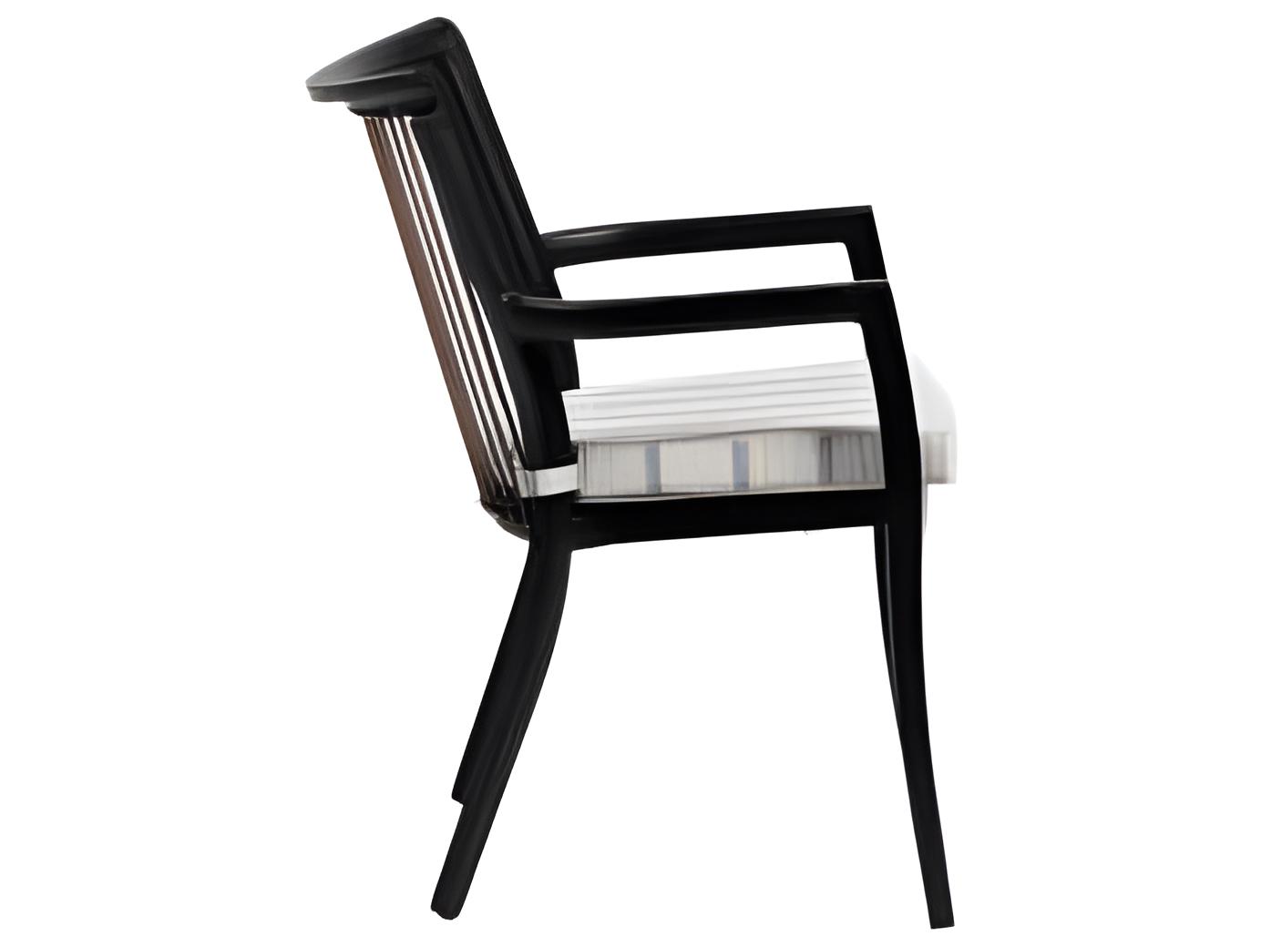 Ratana Copacabana Silver Black Aluminum Cushion Dining Chair
