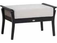 Ratana Copacabana Silver Black Aluminum Cushion Ottoman