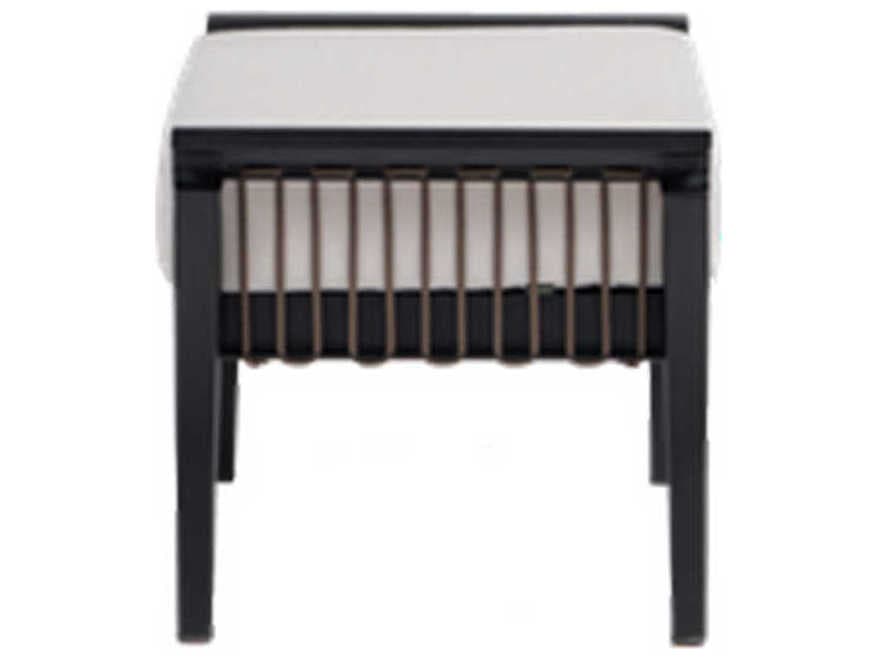 Ratana Copacabana Silver Black Aluminum Cushion Ottoman