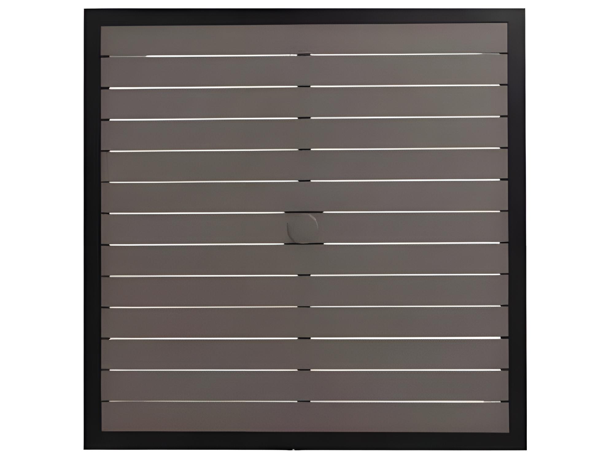 Ratana Copacabana Silver Brown Top & Black Base Aluminum Square Umbrella Hole Dining Table