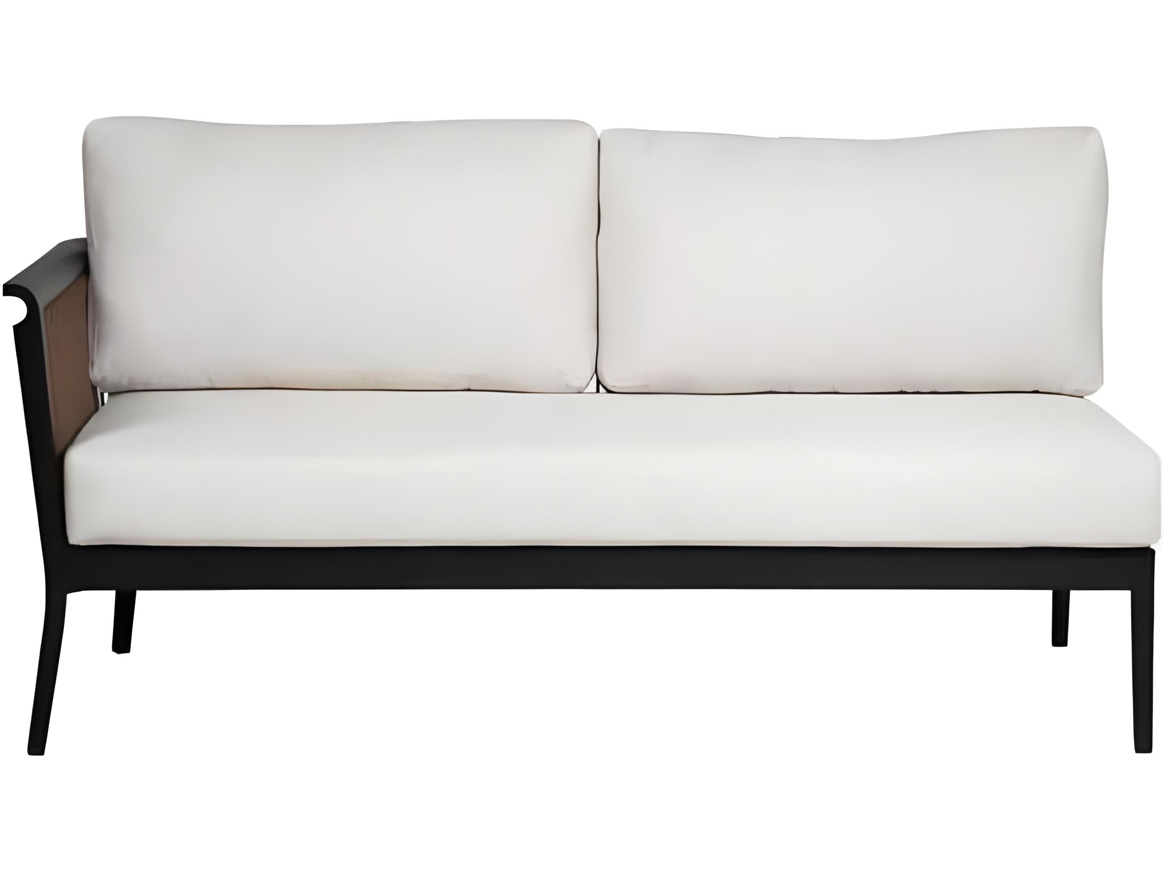 Ratana Copacabana Silver Black Aluminum Cushion Loveseat