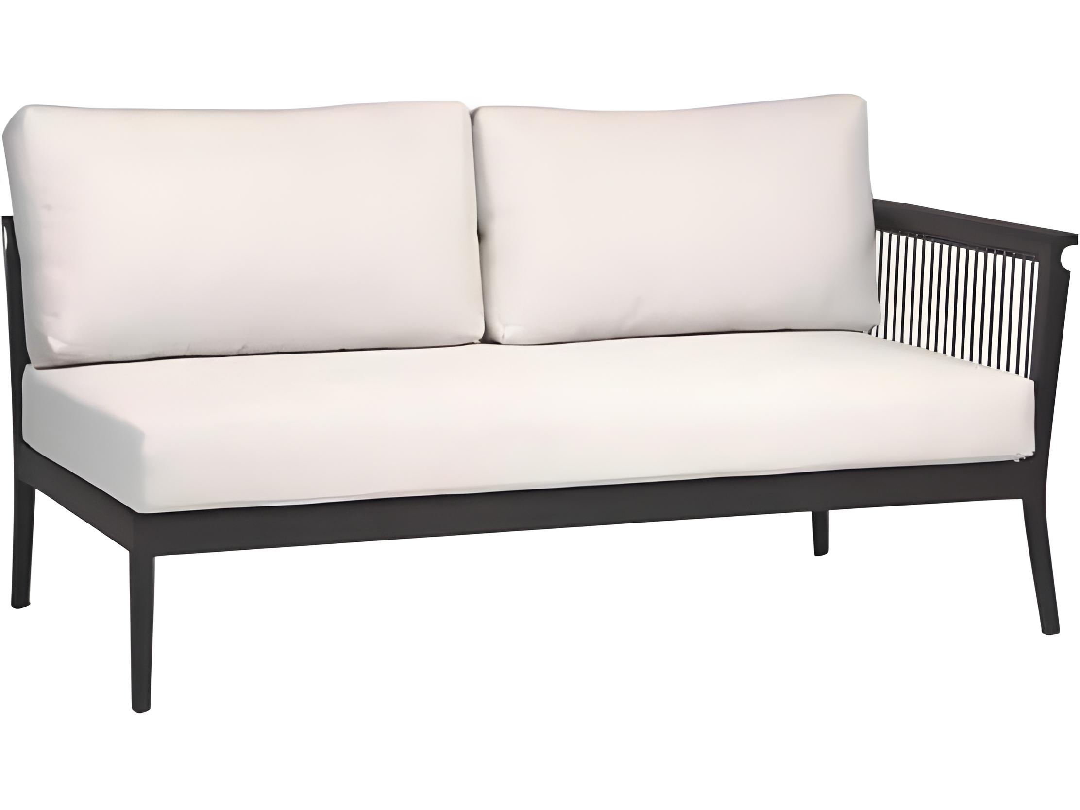 Ratana Copacabana Silver Black Aluminum Cushion Loveseat