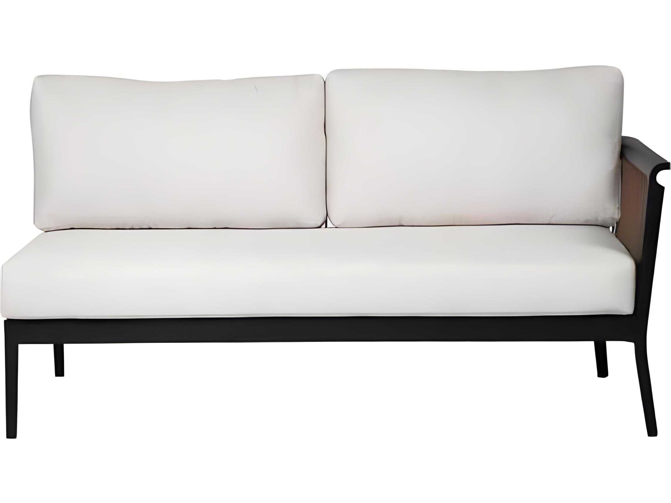 Ratana Copacabana Silver Black Aluminum Cushion Loveseat