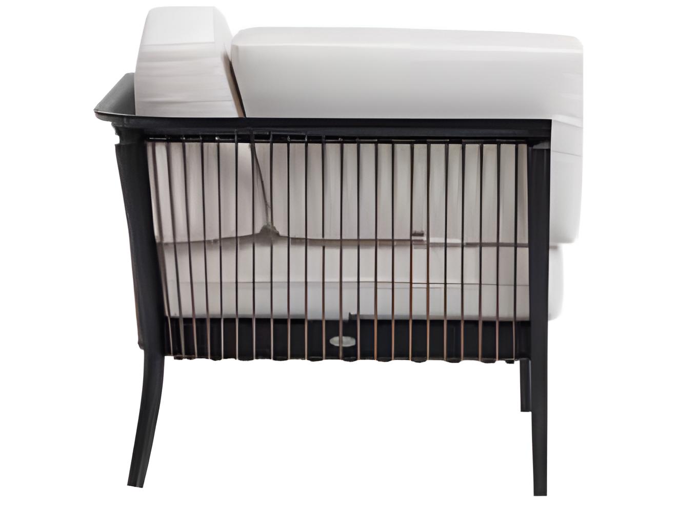 Ratana Copacabana Silver Black Aluminum Cushion Lounge Chair