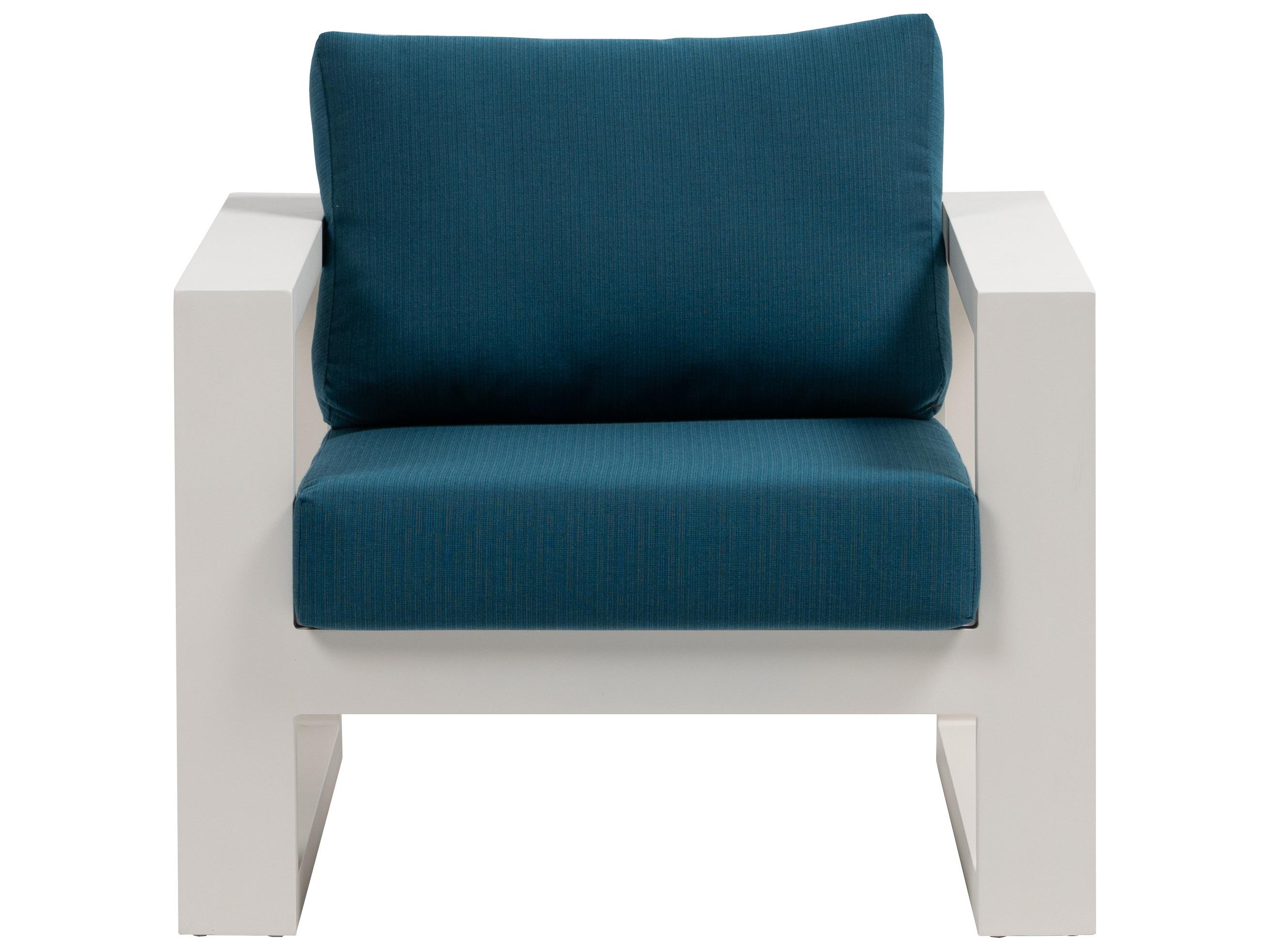 Ratana Elements Silver Talc White Aluminum Cushion Lounge Chair