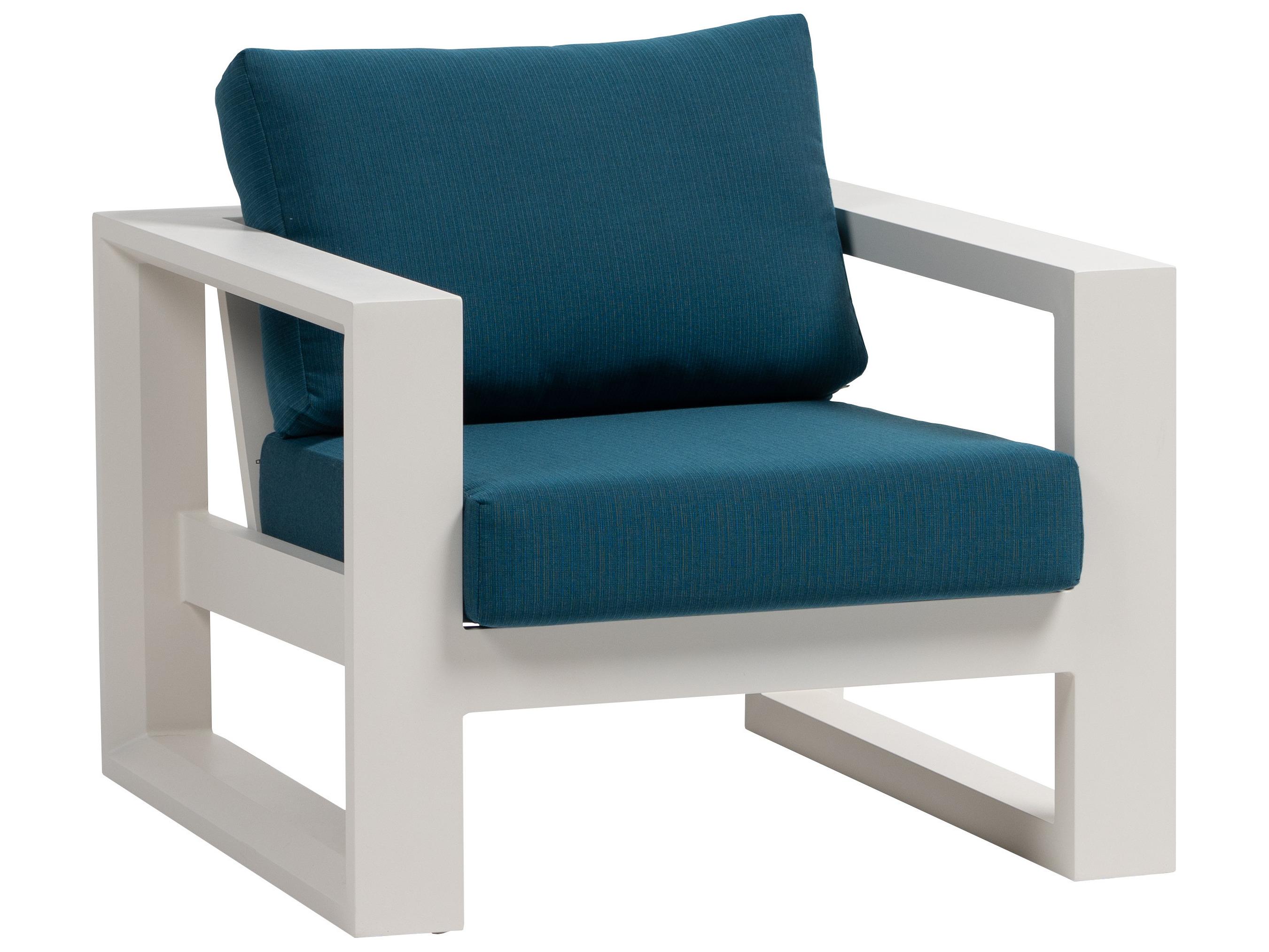 Ratana Elements Silver Talc White Aluminum Cushion Lounge Chair