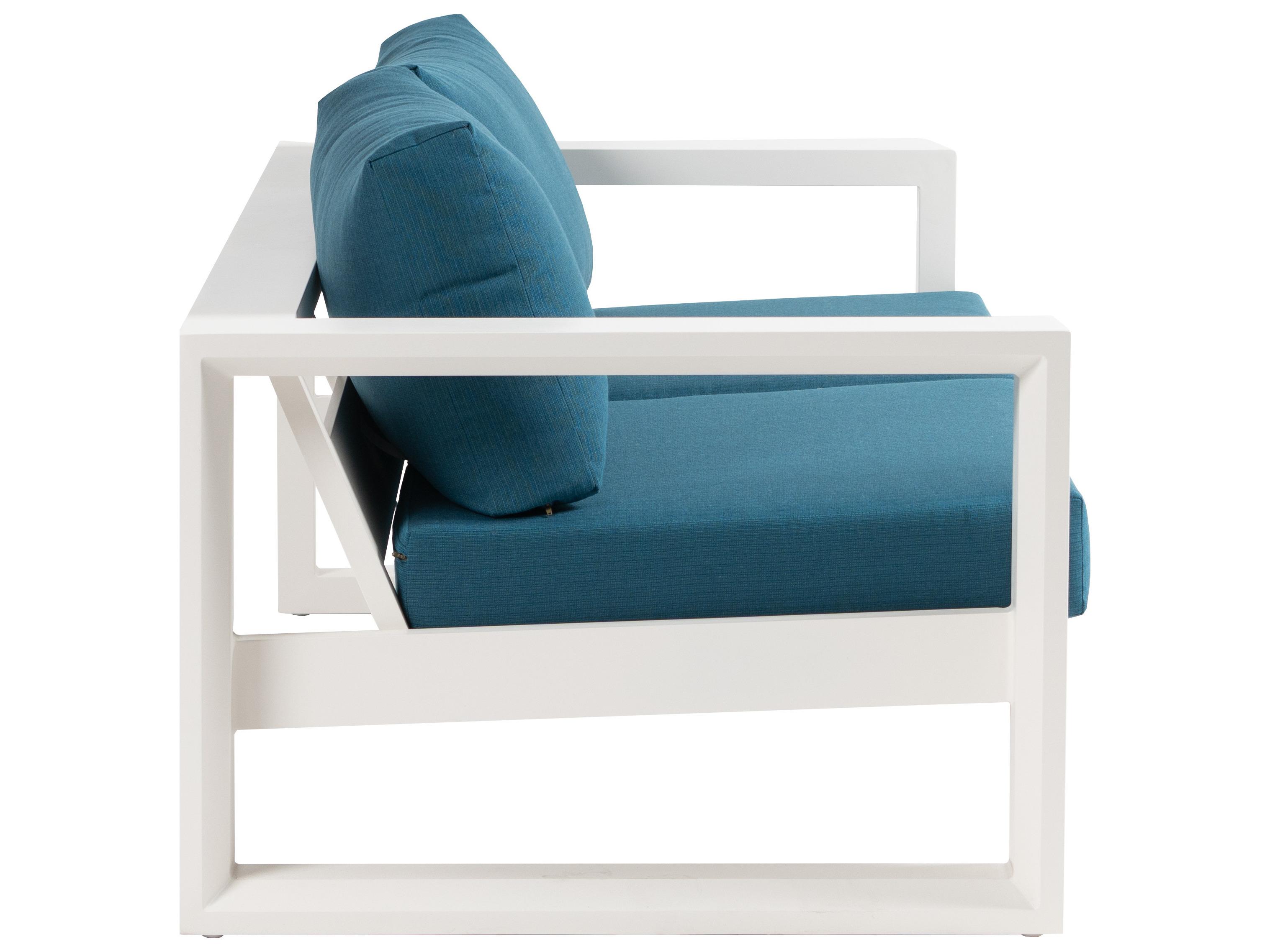 Ratana Elements Silver Talc White Aluminum Cushion Sofa