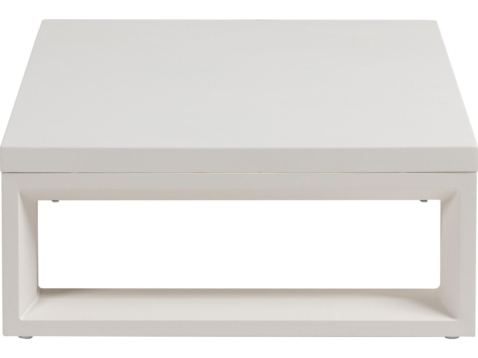 Ratana Elements Silver Talc White Aluminum Rectangular Coffee Table