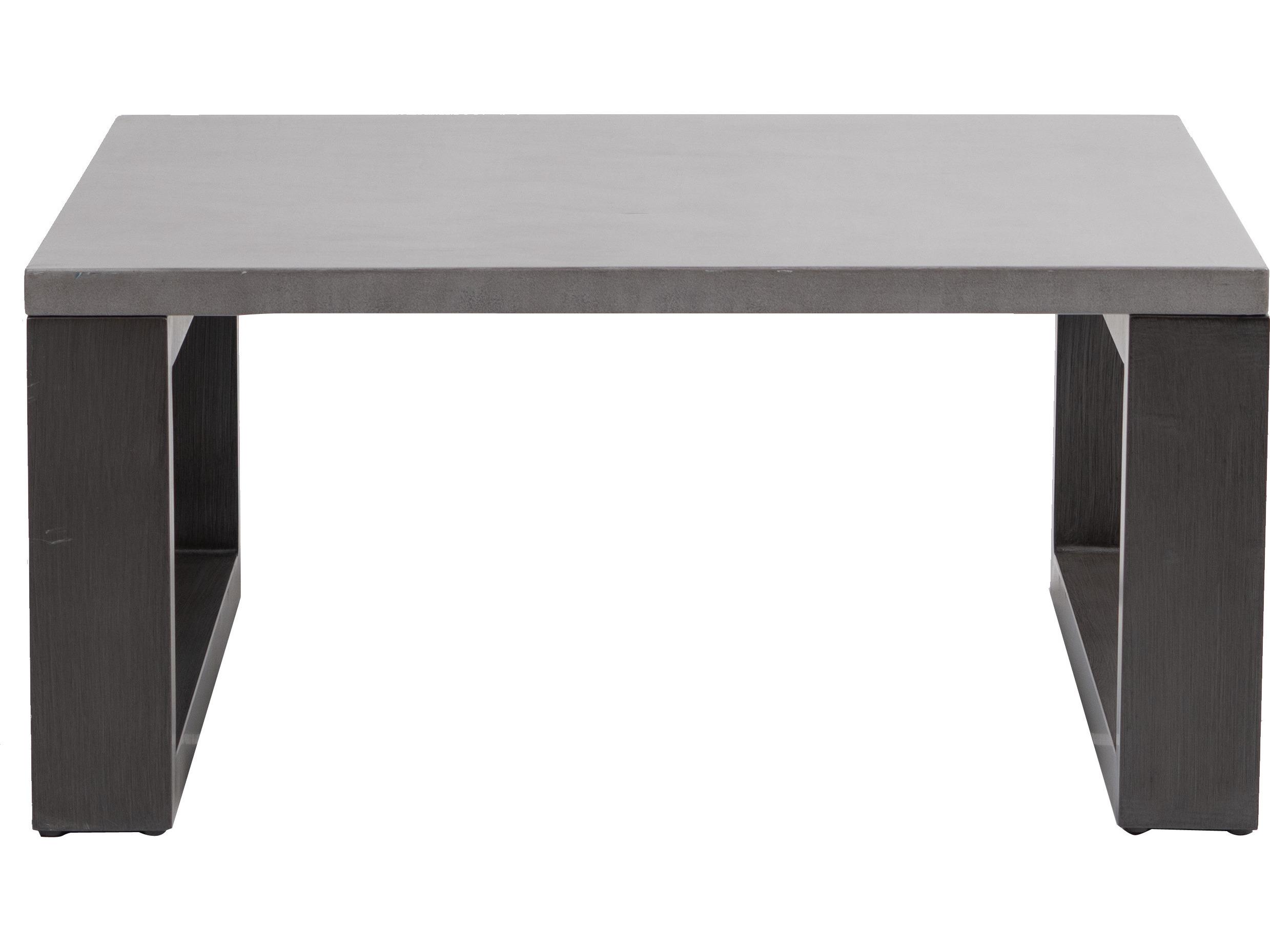 Ratana Elements Silver Ash Grey Base & Cement Top Aluminum Square Coffee Table