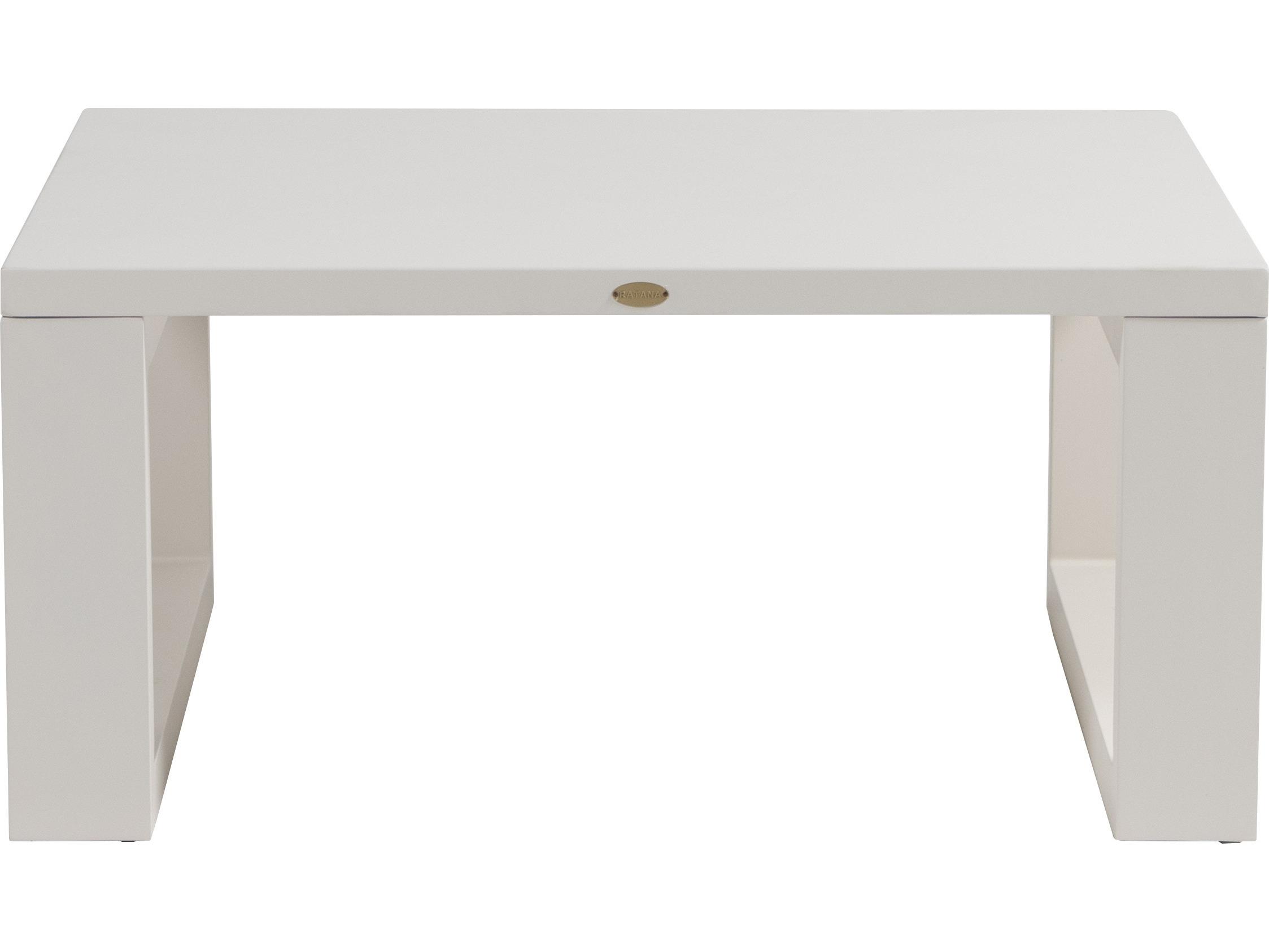 Ratana Elements Silver Talc White Aluminum Square Coffee Table