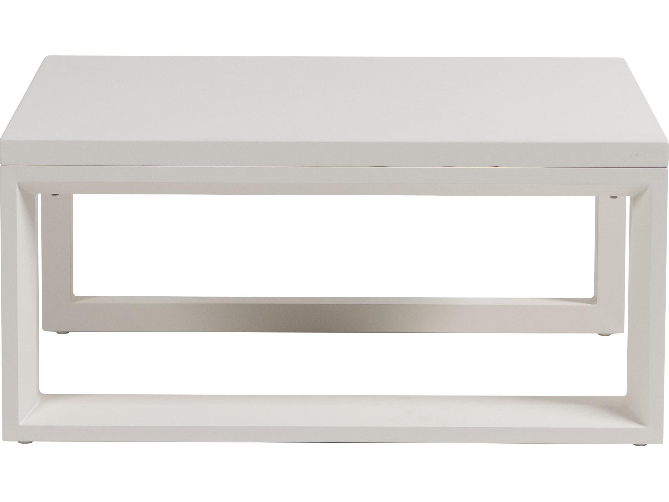 Ratana Elements Silver Talc White Aluminum Square Coffee Table