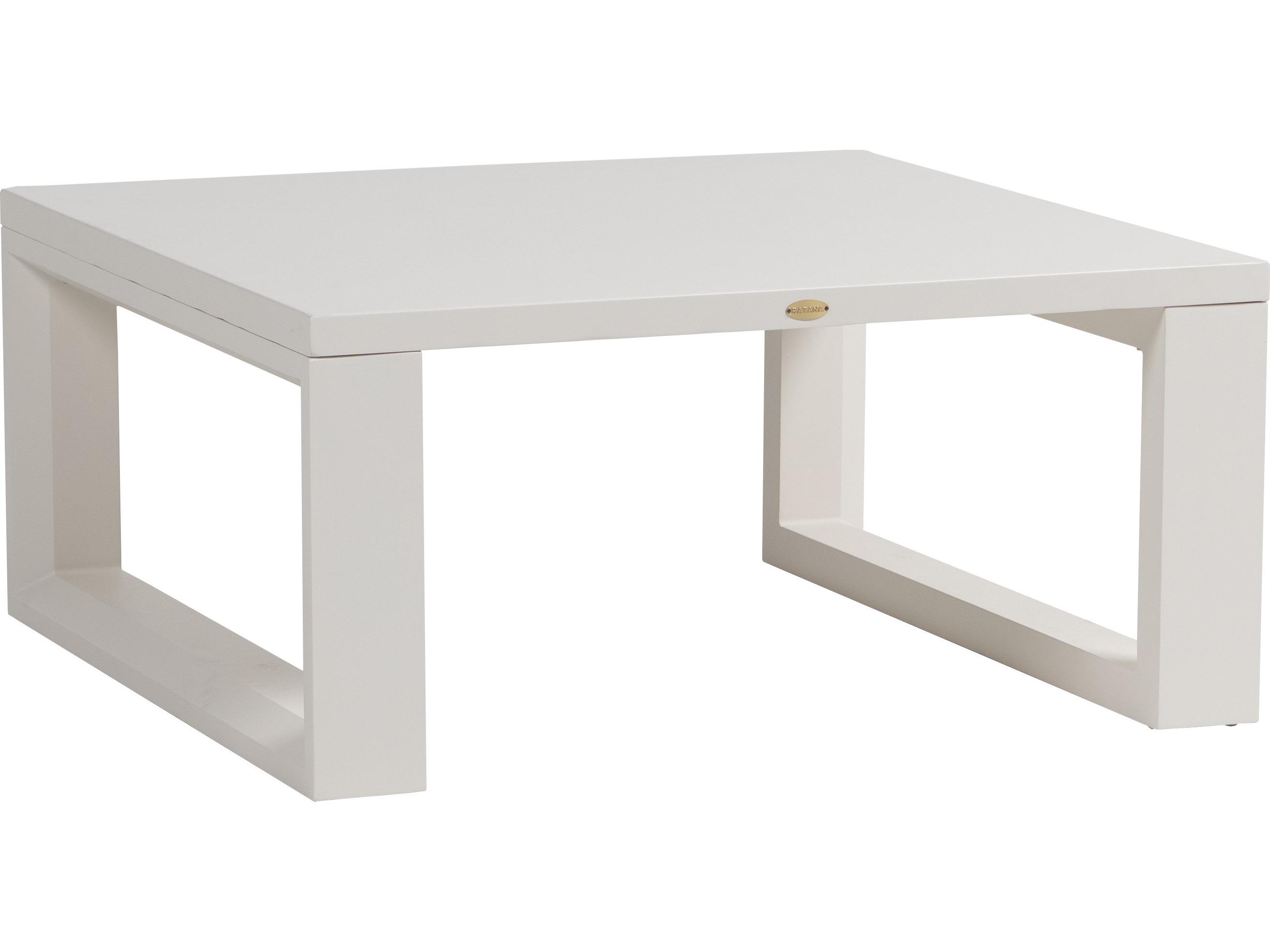 Ratana Elements Silver Talc White Aluminum Square Coffee Table