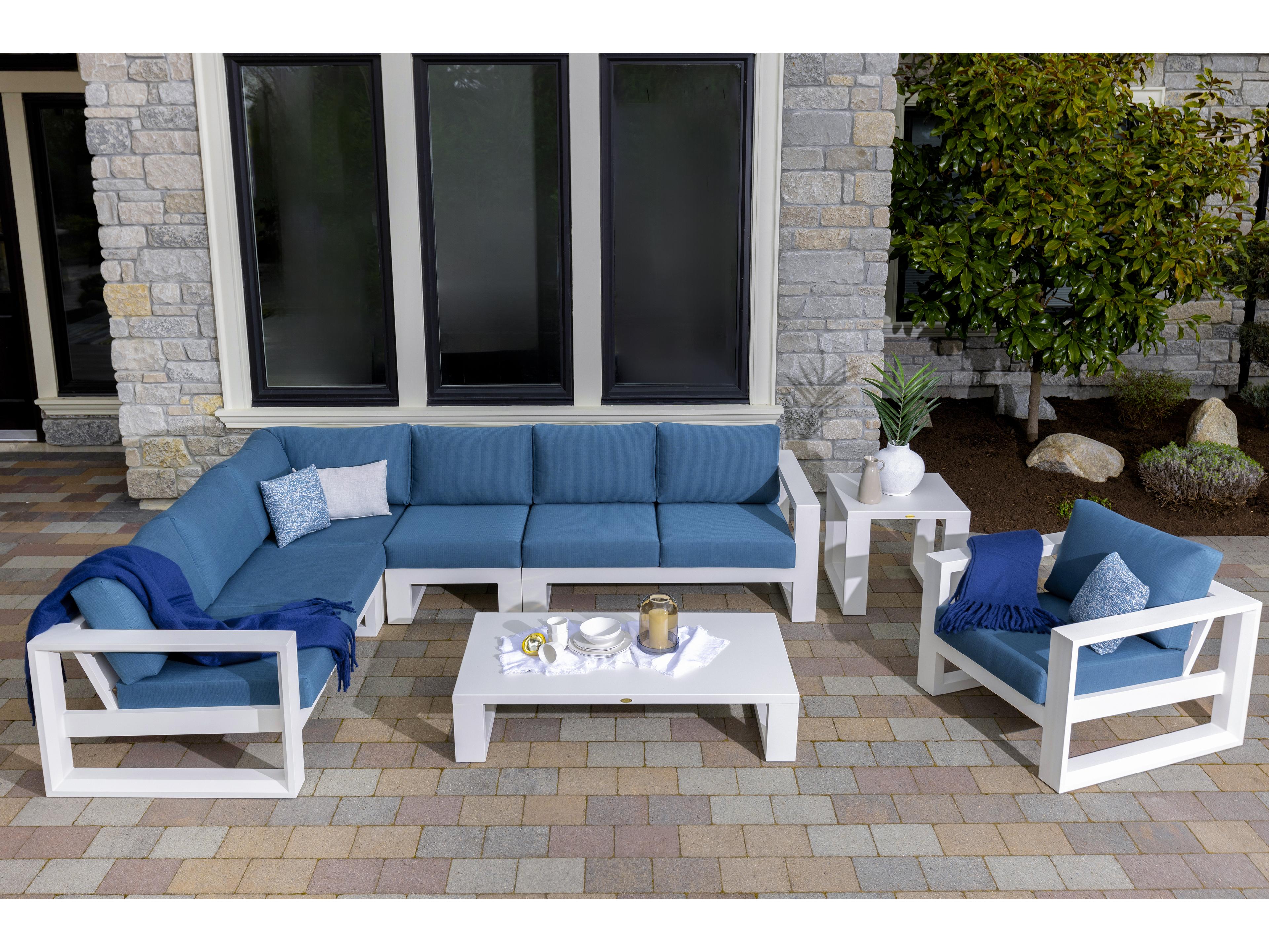 Ratana Elements Silver Talc White Aluminum Square End Table