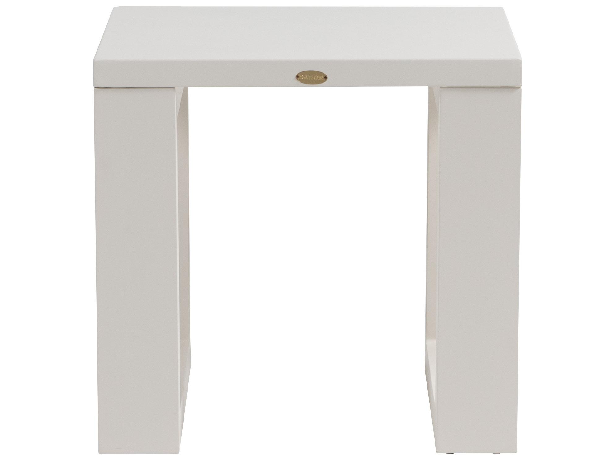 Ratana Elements Silver Talc White Aluminum Square End Table