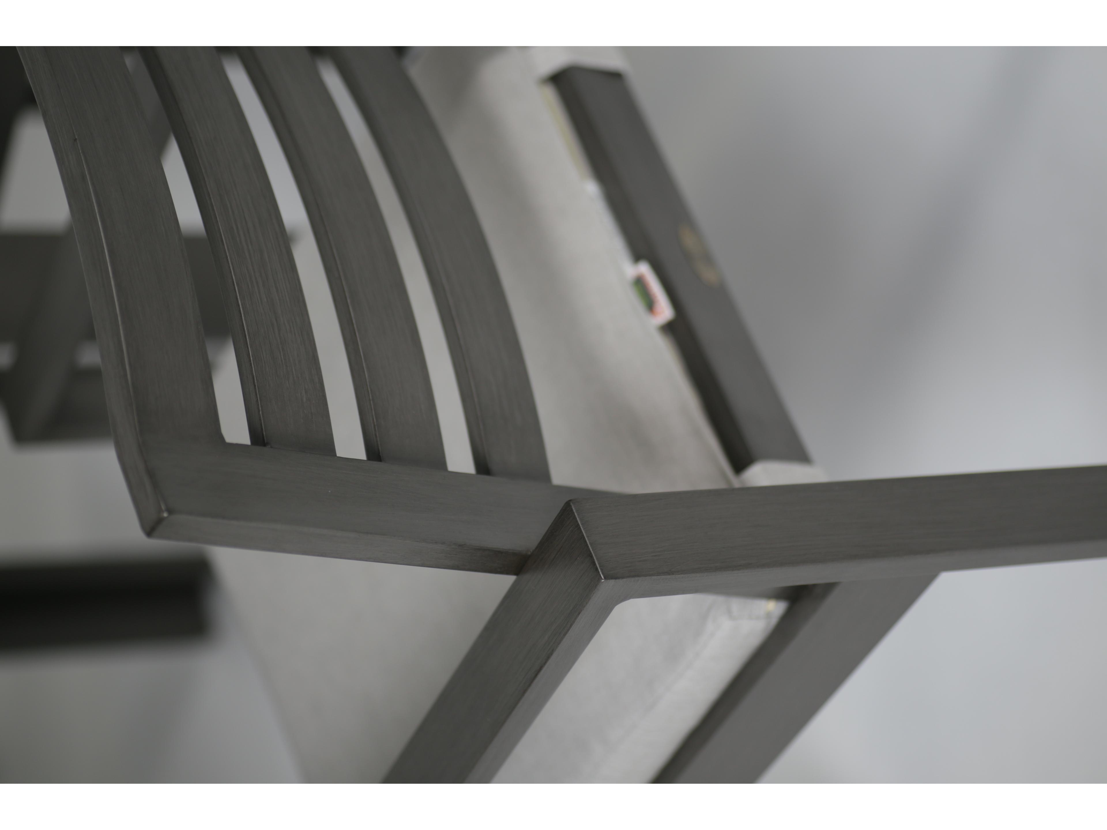 Ratana Elements Silver Ash Grey Aluminum Cushion Dining Chair