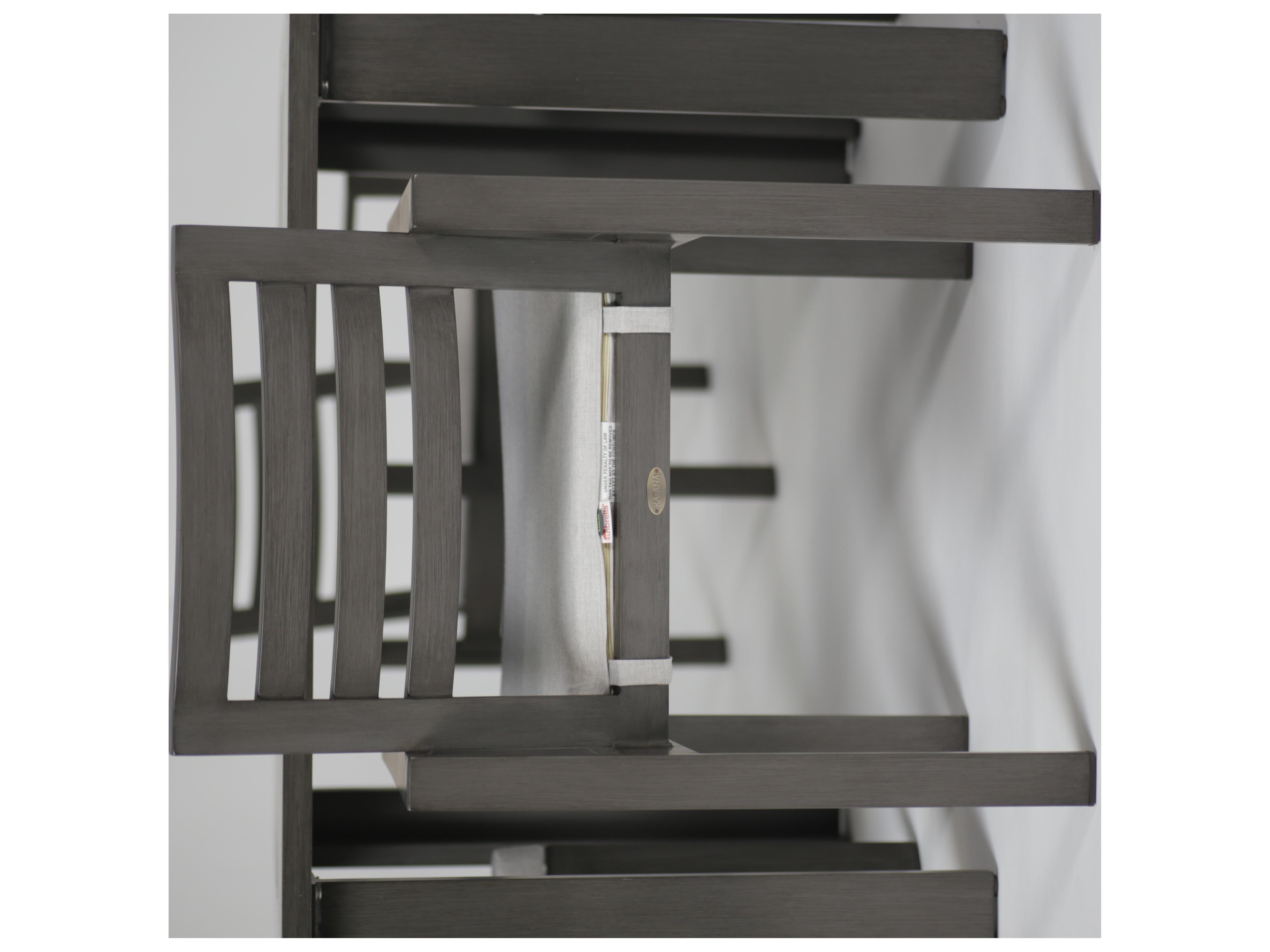 Ratana Elements Silver Ash Grey Aluminum Cushion Dining Chair