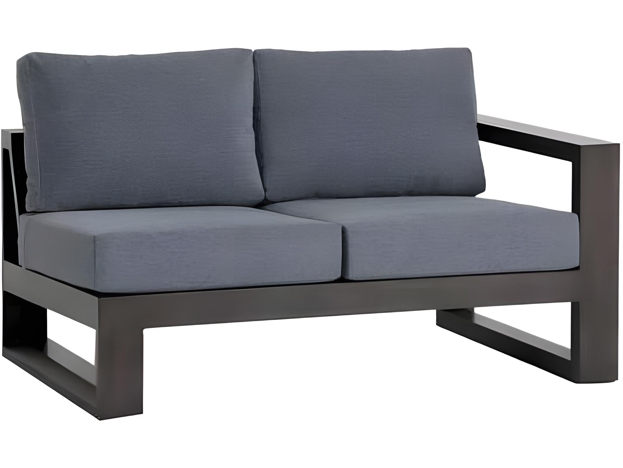 Ratana Elements Silver Ash Grey Aluminum Cushion Loveseat