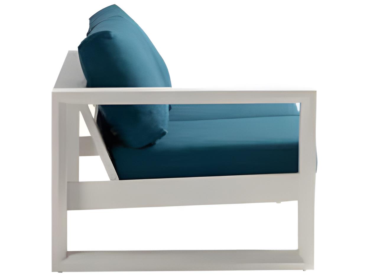 Ratana Elements Silver Talc White Aluminum Cushion Loveseat