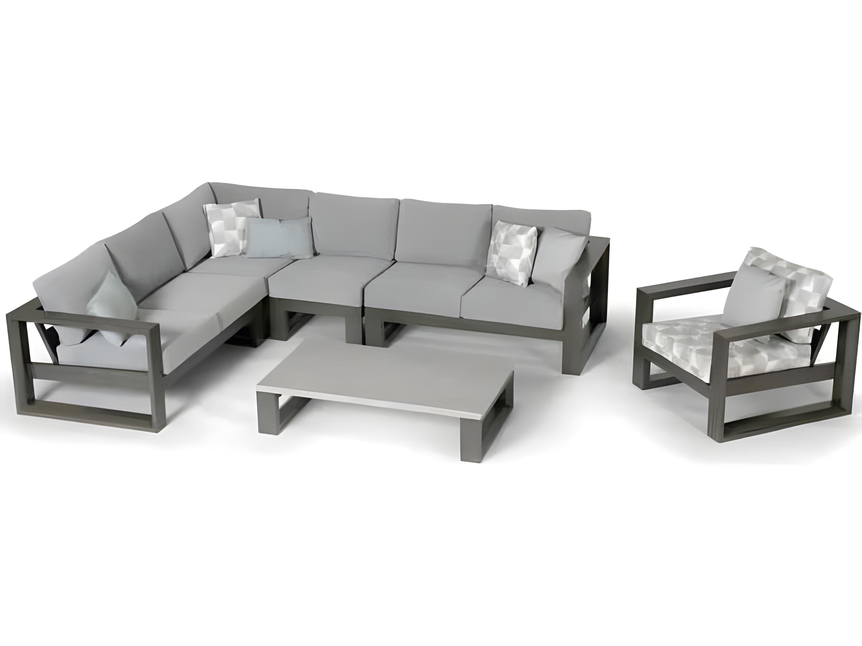 Ratana Elements Silver Ash Grey Aluminum Cushion Lounge Chair