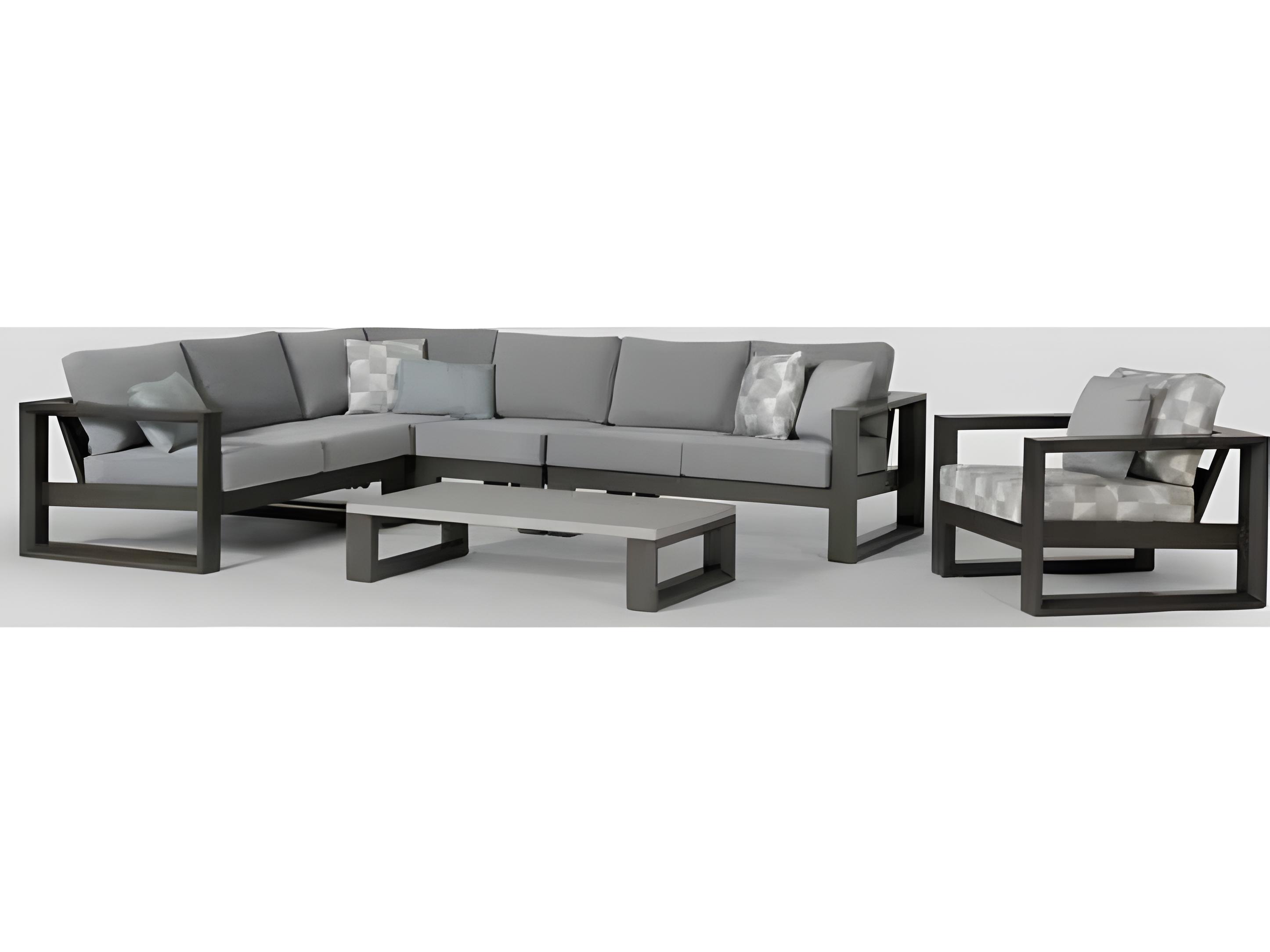 Ratana Elements Silver Ash Grey Aluminum Cushion Lounge Chair
