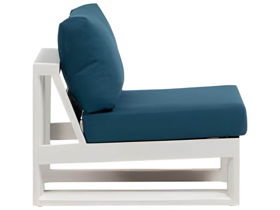 Ratana Elements Silver Talc White Aluminum Cushion Lounge Chair