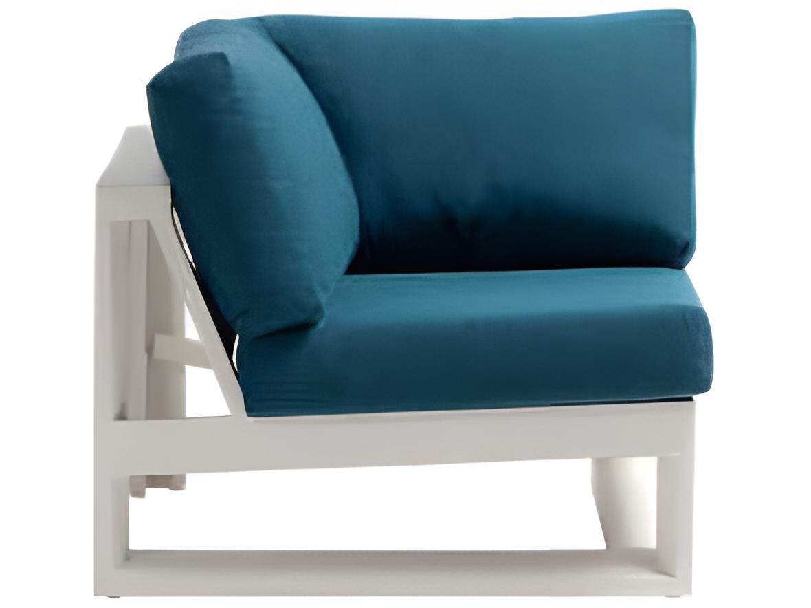 Ratana Elements Silver Talc White Aluminum Cushion Lounge Chair